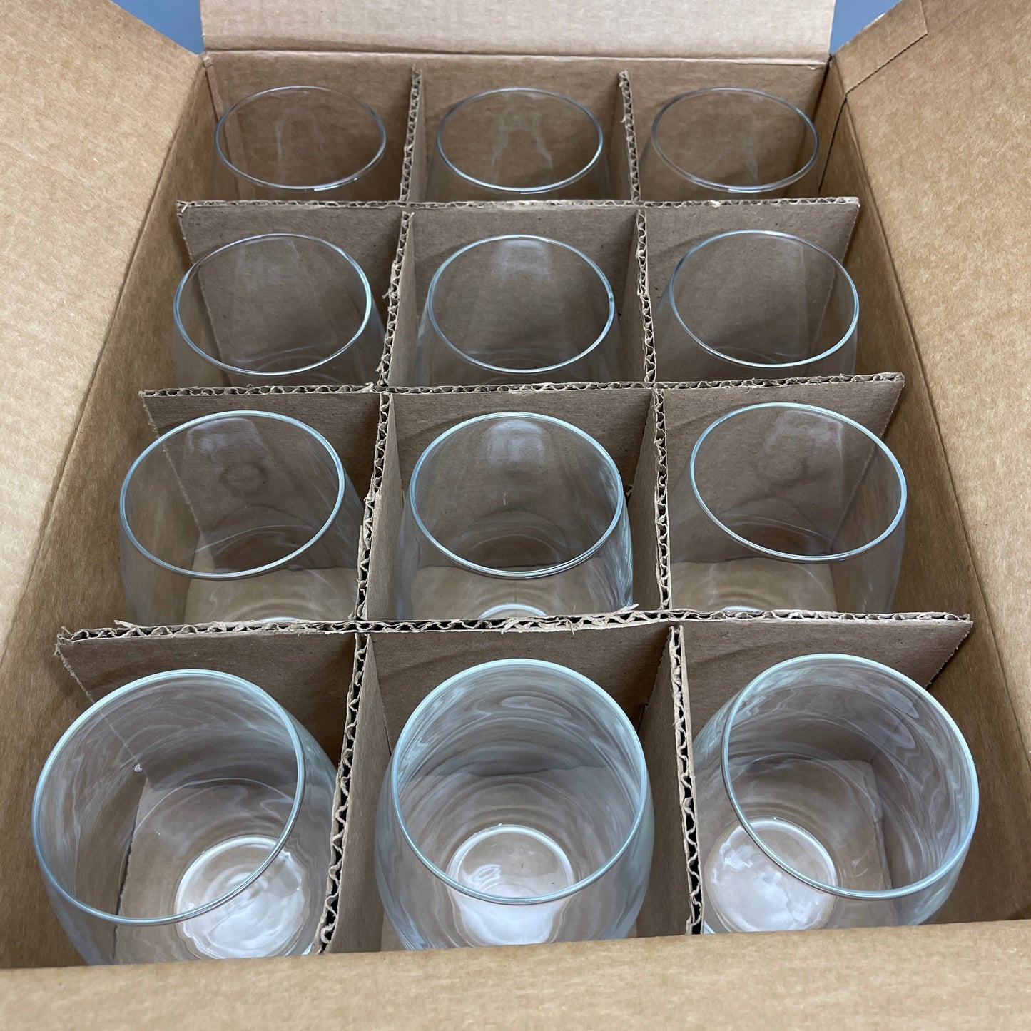 ZA@ ARCOROC (12 PACK) Perfection Stemless Wine Glass 21 oz Clear, Made in USA! C8304 J