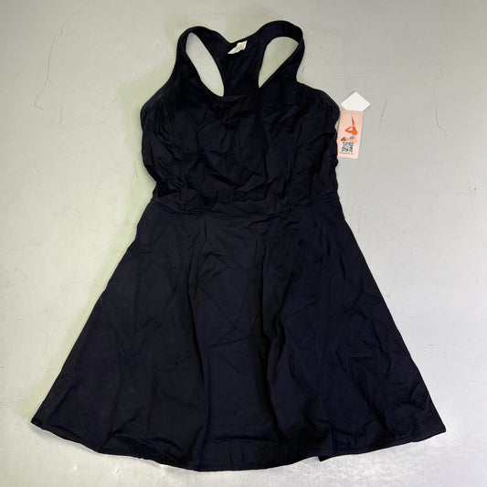 ATTRACO Racerback Athletic Dress W/ Breathe Mesh Shorts Women's Sz M Black (As-is)