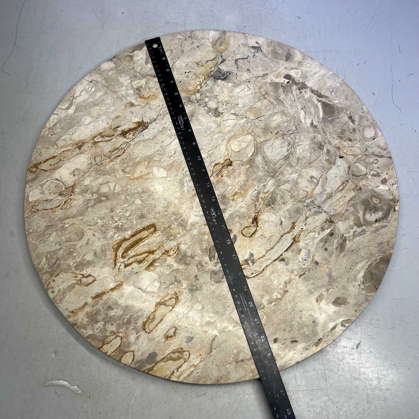 ZA@ CREATIVE CO-OP Round Table Top (NO LEGS) 24" Dia Creme/White