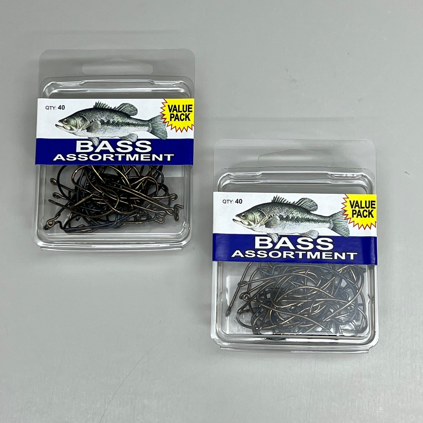 EAGLE CLAW (2 PACK) Bass Hook Assortment Value Pack Black/Bronze 40pc SPBASS