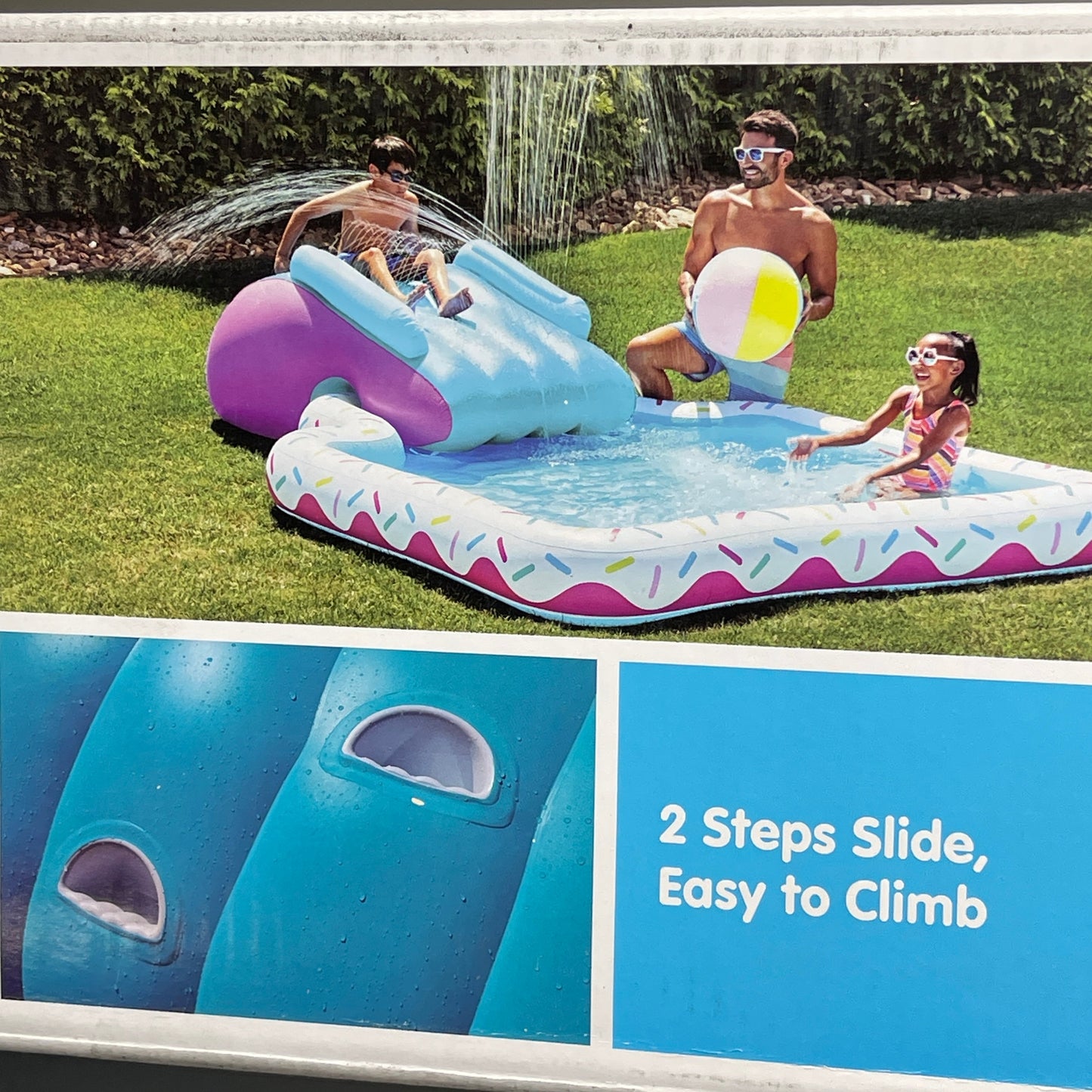 MEMBERS MARK 11’ Inflatable Donut Pool & Slide Pink (New)