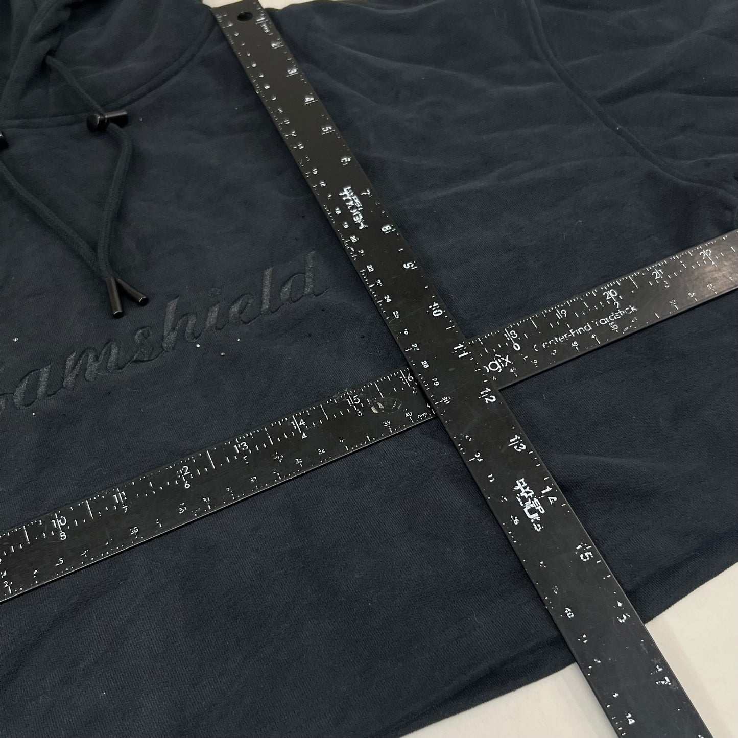 SAMSHIELD Equestrian Hooded Cropped Sweatshirt Women's Sz S Black