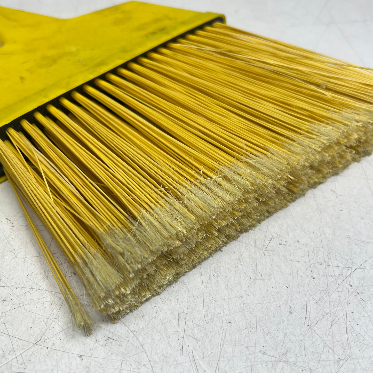 ZA@ WAXIE  (LOT OF 3) Sanitary Wood Handle Plastic Angled Upright Broom  41" Handle Yellow 2051291 (As-is)