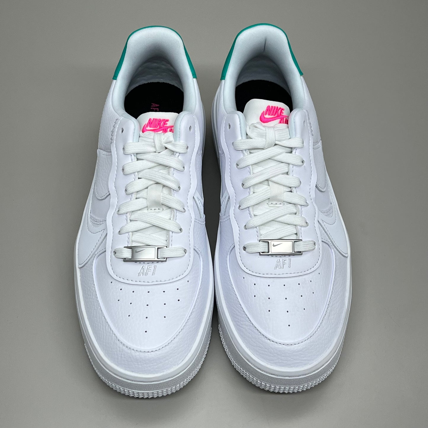 NIKE Air Force 1 PLT.AF.ORM Tapered Toe Sz Women's 9 White/Pink/Blue FN7180-100