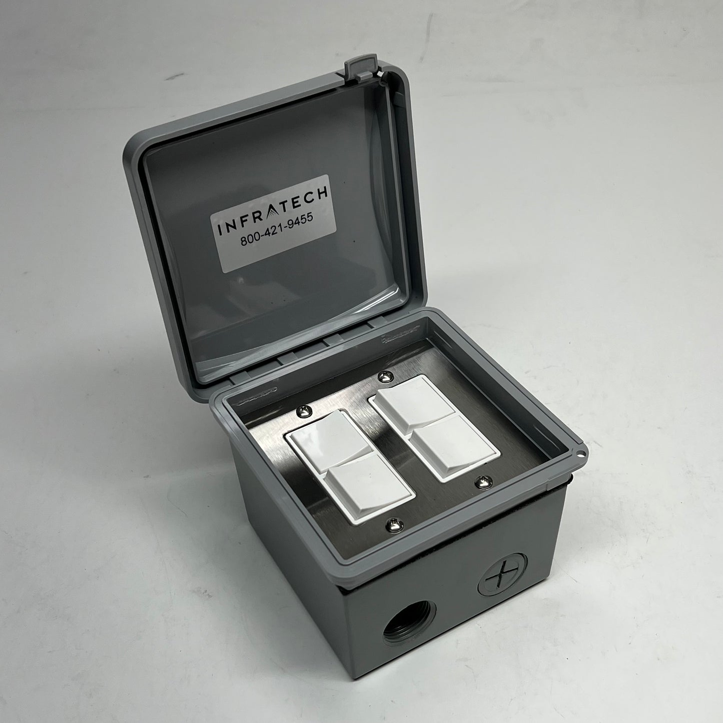 INFRATECH  Duplex Stack Switch Dual Surface Mount W/ Weatherproof Box 14 4|325