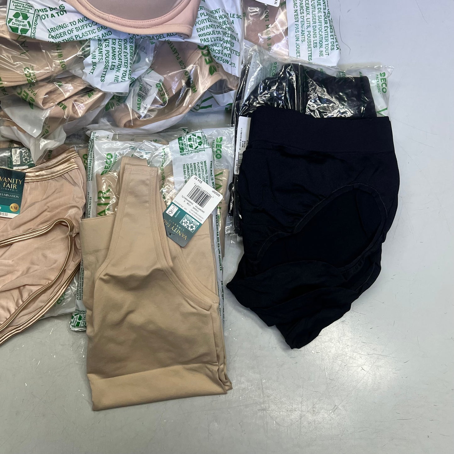 ZA@ VANITY FAIR Lot Of Assorted Bras, Tummy Control Tank Tops & Underwear Women's Varity of Sizes Tan/Black