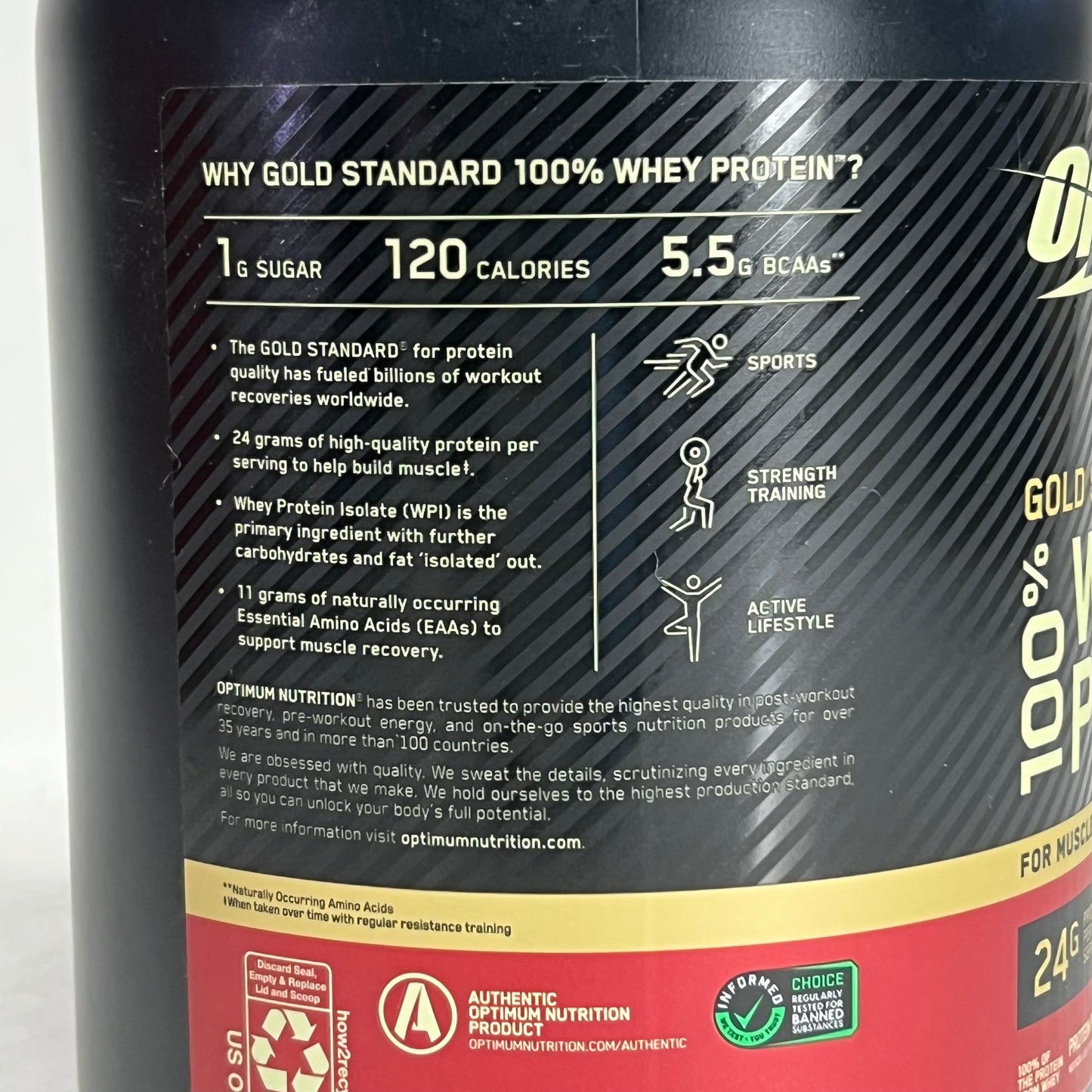 OPTIMUM NUTRITION Gold Standard 100% Whey Protein Powder Vanilla Ice Cream 31.7 oz - 29 Servings BB 05/27