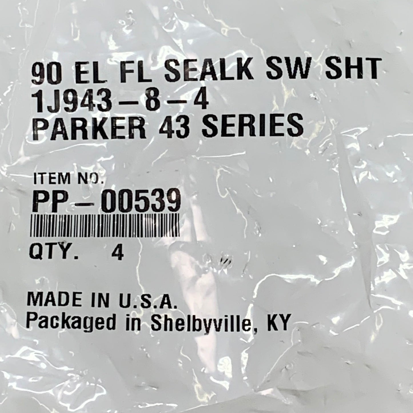 PARKER (4 PACK) Hydraulic Hose 90 EL SealK Swivel Straight SHT 1J943-8-4 PP-00539