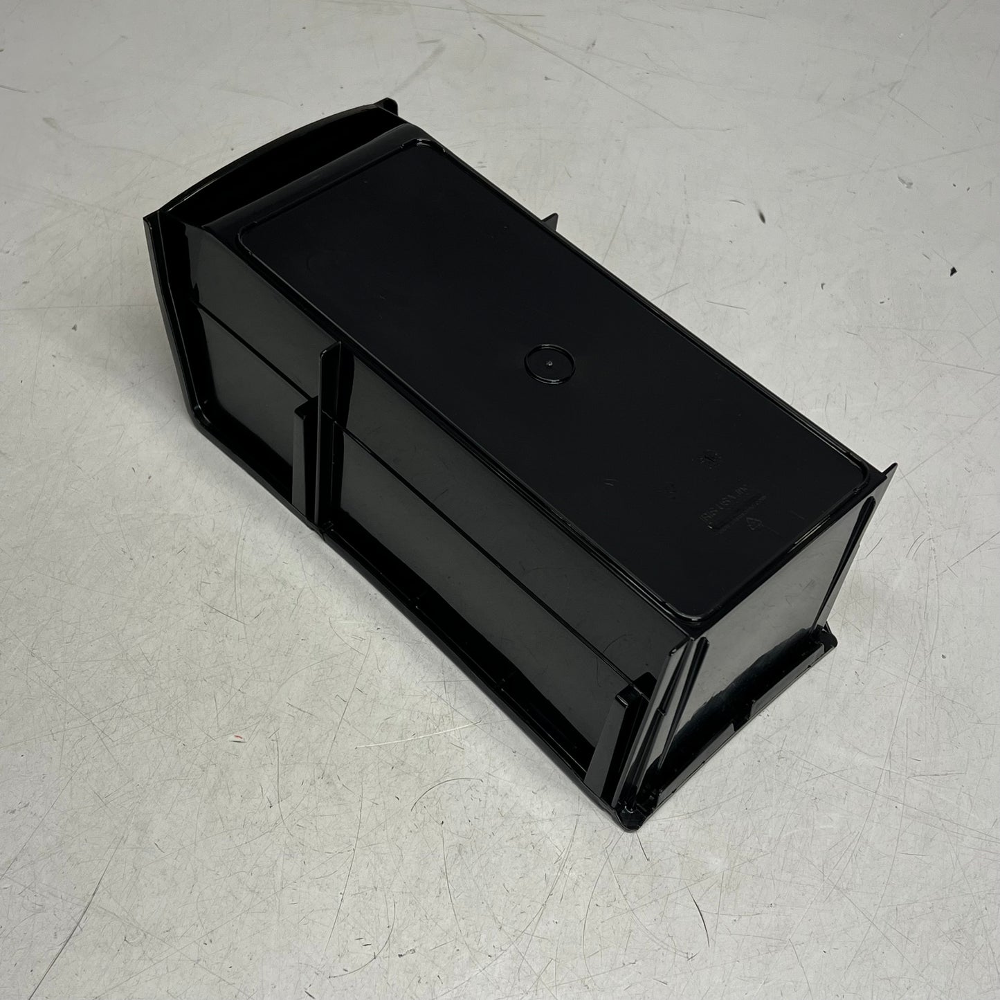 IRIS  Plastic Slim Organizing Bins Modular Stacking  13"Lx6"Wx5"H Black 585573