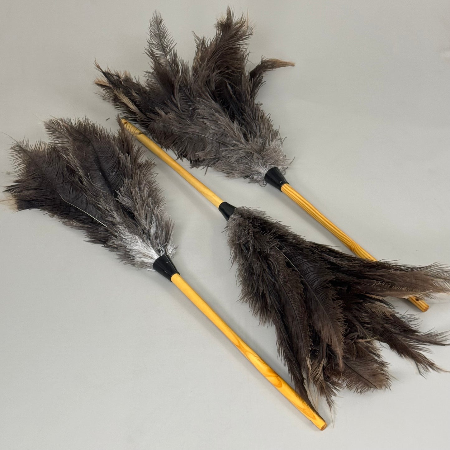 IMPACT (3 PACK) Ostrich Feather Duster Varnished Wood Handle 34" Brown/Grey 4604