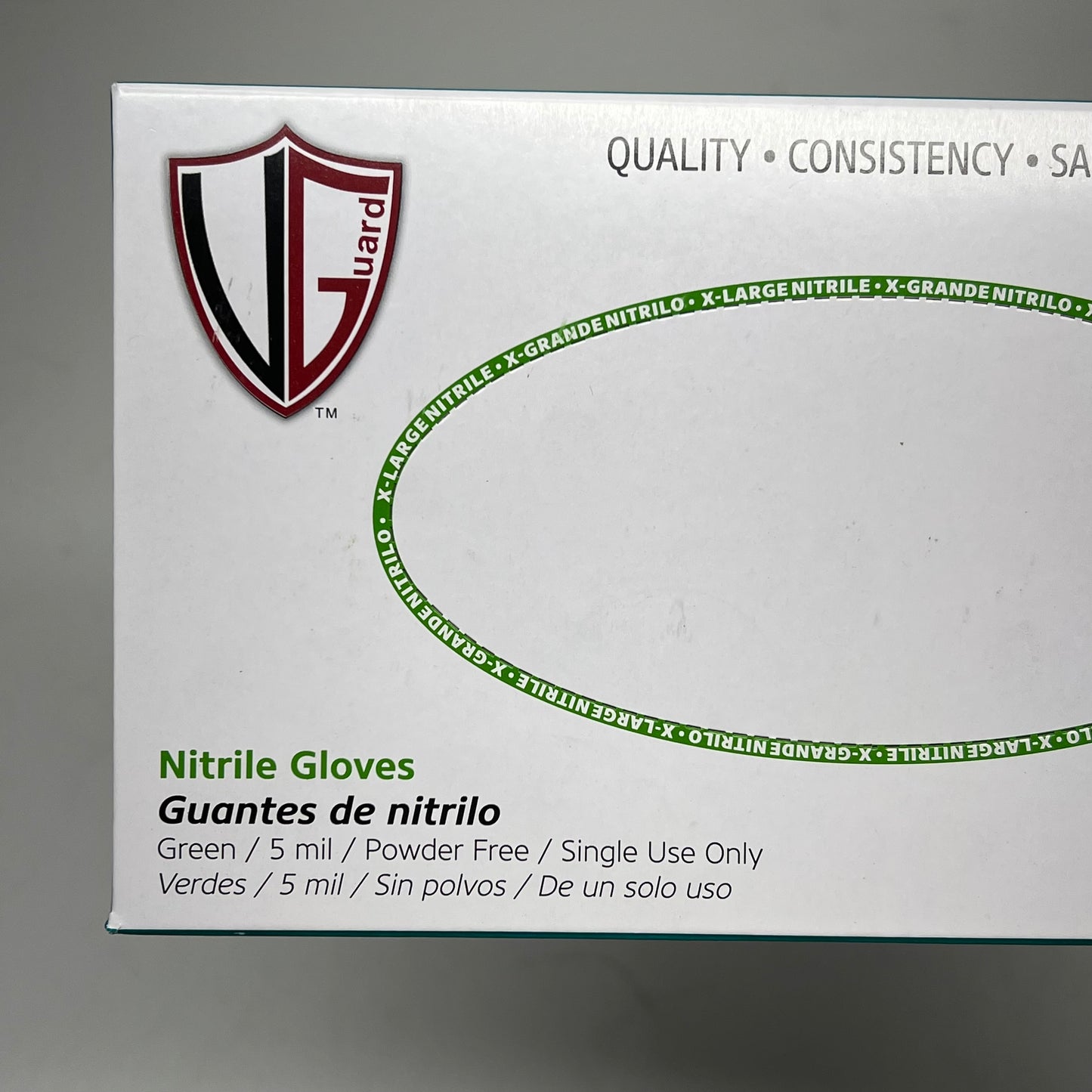 VANGUARD (10 PACK, 100 EACH) Nitrile Disposable Gloves Unisex Sz XL Green A1VA|74