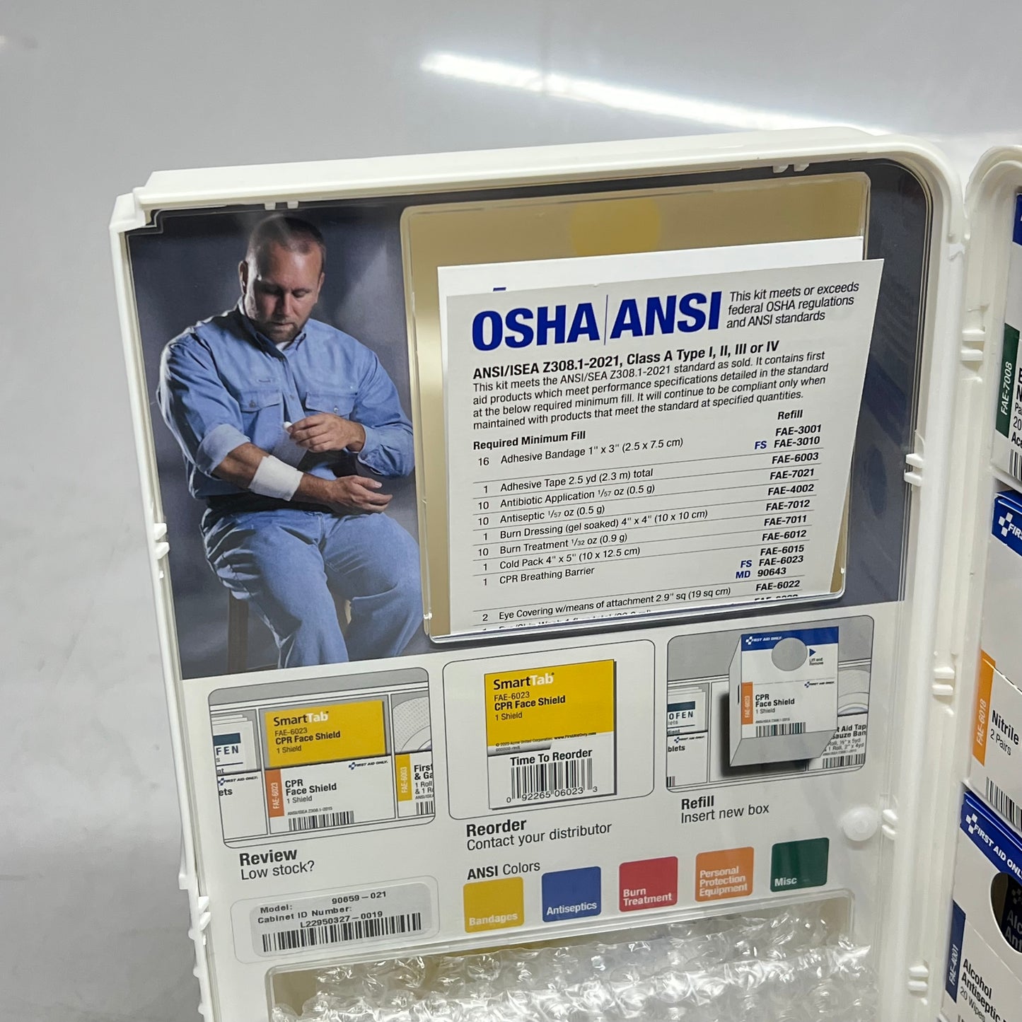 FC SAFETY First Aid Cabinet Smart Compliance Food & Meds 90659-021 BB 03/27