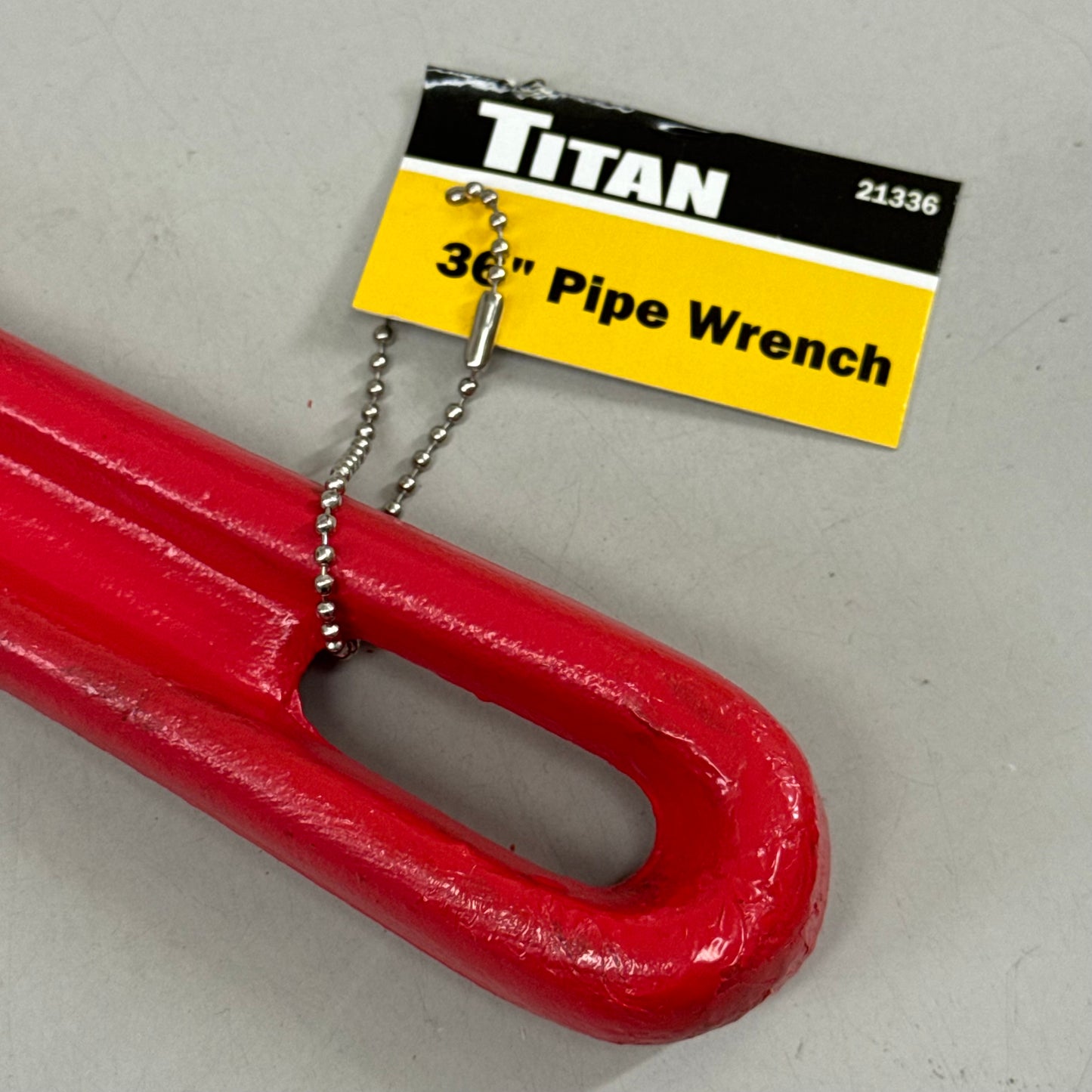 TITAN Large Heavy-Duty Straight Pipe Wrench 36" Red 21336