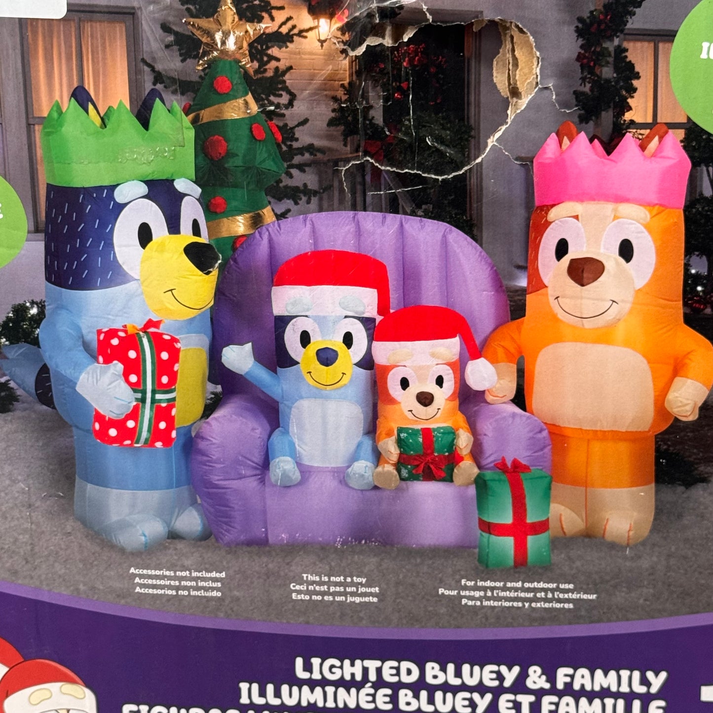 GEMMY AIRBLOWN® New 6.6’ Bluey Family 8 Led Lights Christmas Inflatable, 1851504  8 feet New Damaged Box