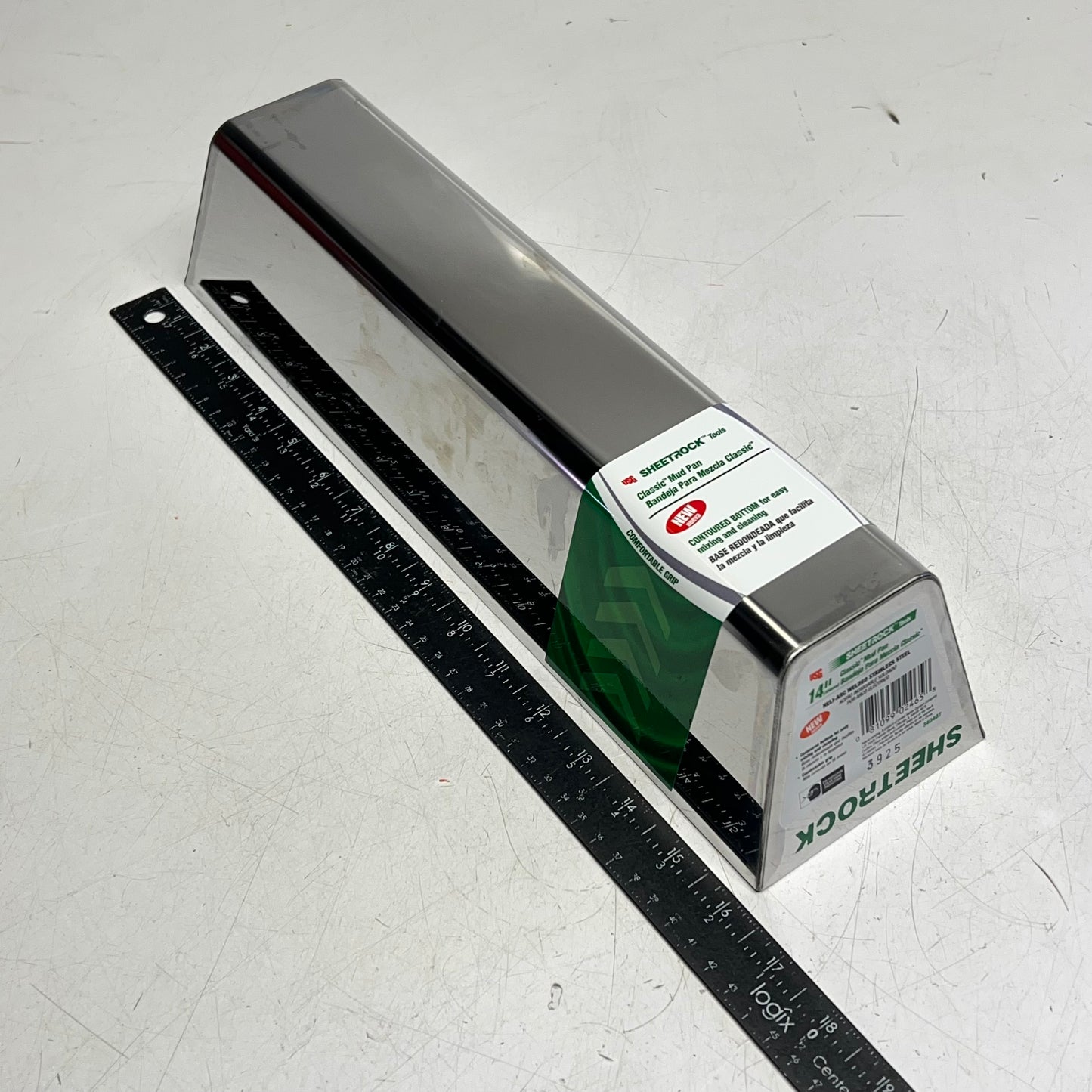 KRAFT Rust Resistant Classic Stainless Steel Mud Pan Contoured Bottom 14" 340407