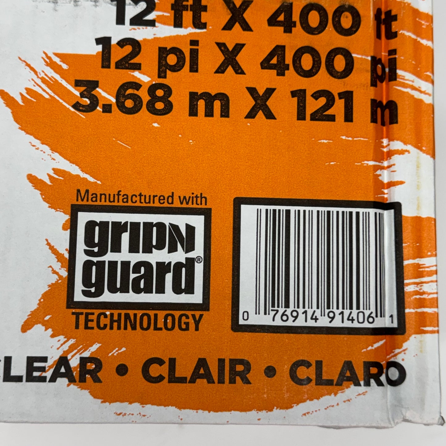 STEELCOAT High Density Painter's Plastic Sheeting Clear Sz 12' x 400'