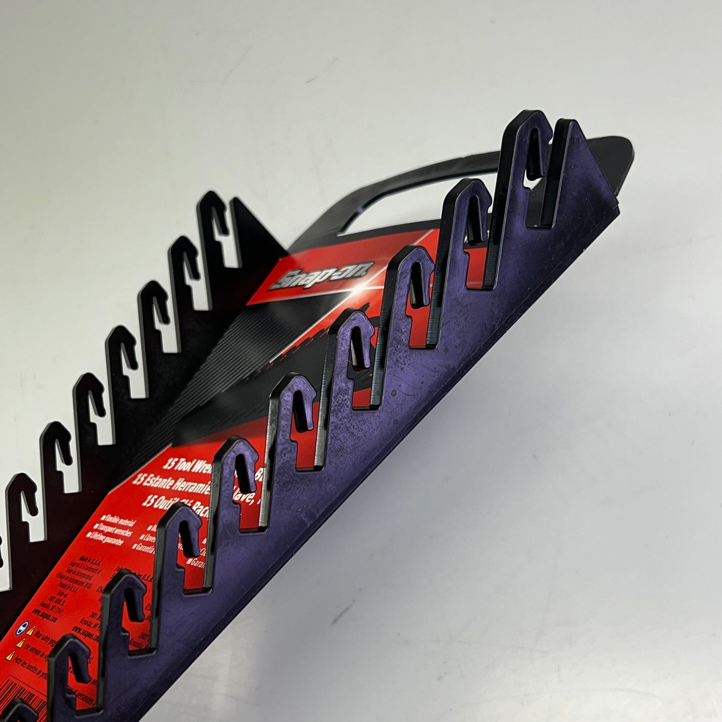 SNAP-ON 15 Tool Wrench Rack W/ Handle Fits 2" Deep Drawers Black KA381SG15BK