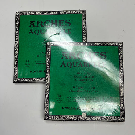 ZA@ ARCHES (2 PACK, 20 SHEETS EACH) Watercolor Paper Cold Press 22" x 30" 90 lb Natural White (As-Is)
