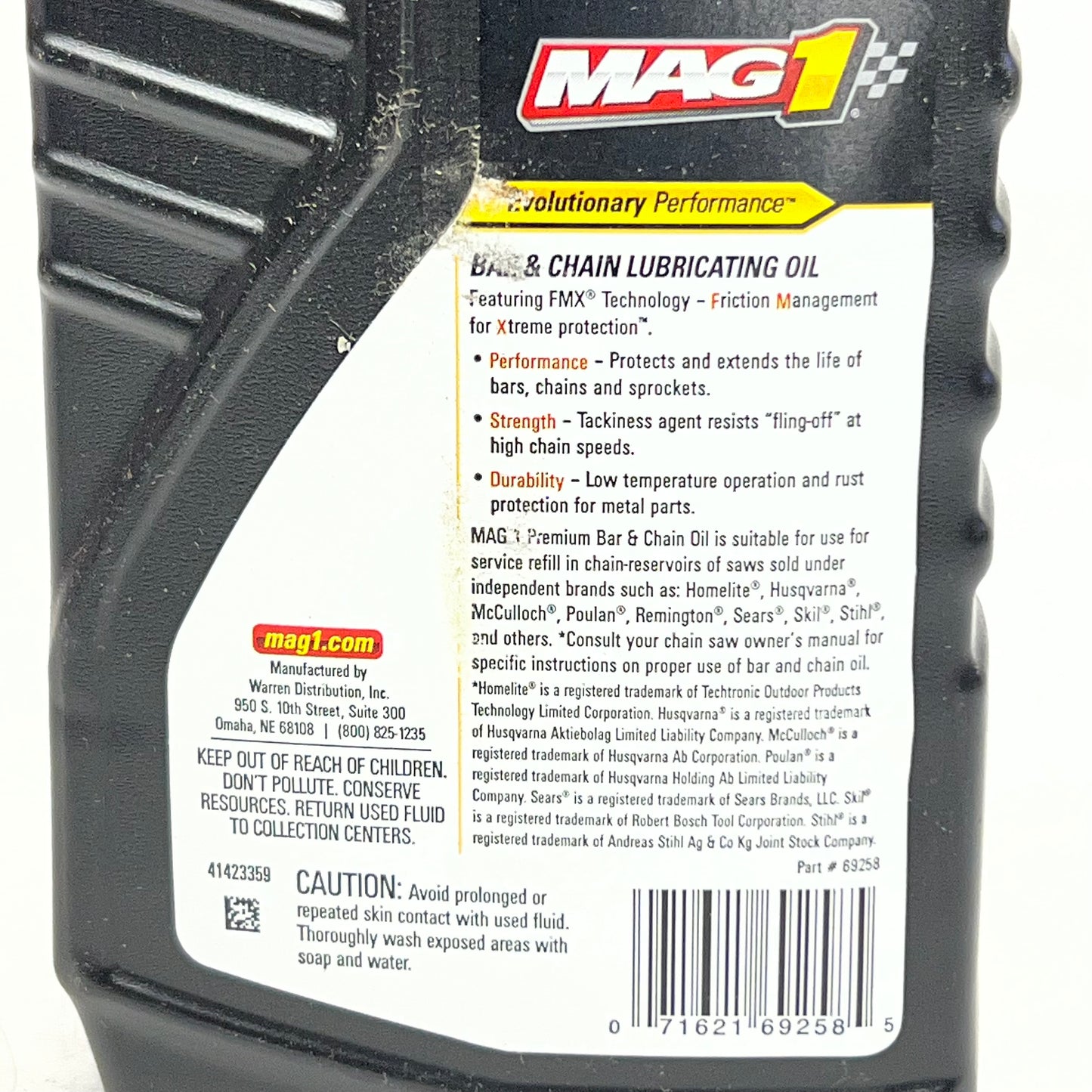 MAG 1 (6 PACK) Premium Bar & Chain Lubricating Oil 1 qt Black (New Other)