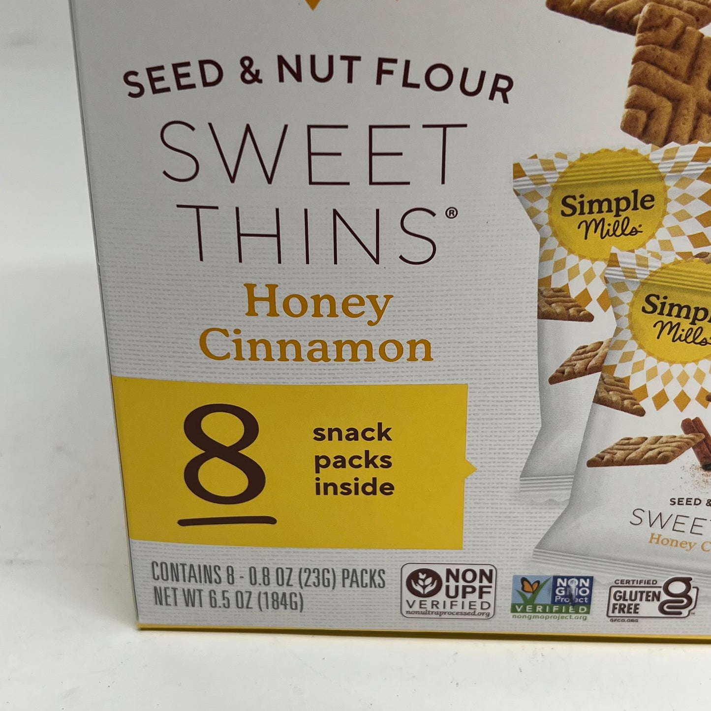 ZA@ SIMPLE MILLS (4 PACK, 8 PACKS EACH) Seed & Nut Flour Sweet Thins Honey Cinnamon  BB 10/26