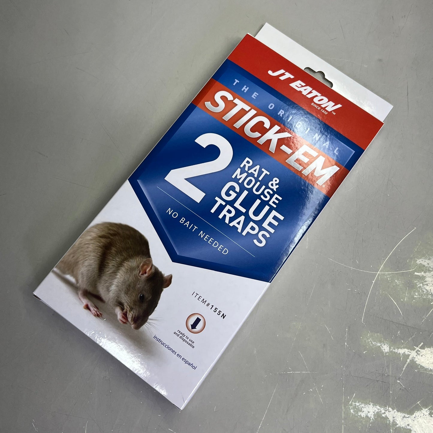 ZA@ JT EATON (6 PACK, 2 TRAPS EACH) The Original Stick-Em 2 Rat Glue Traps 155N A