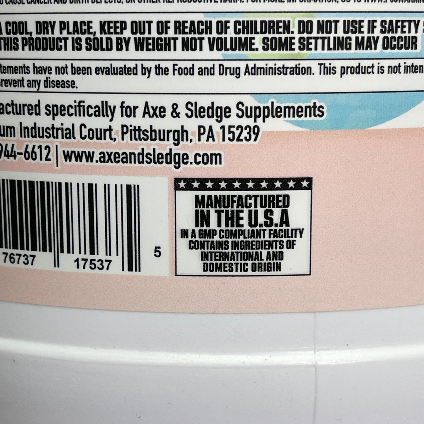 ZA@ AXE & SLEDGE Farm Fed 25G 100%Whey Protein Marshmallow Milk 28 Servings BB 04/26 C