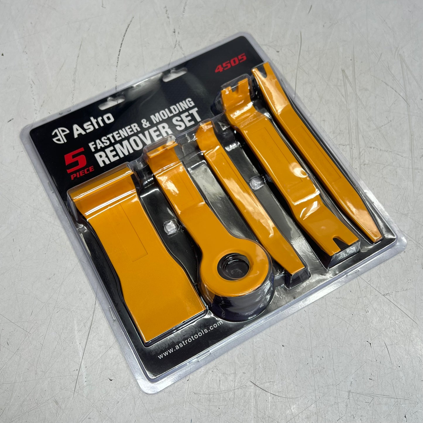 ZA@ ASTRO (5 PIECE) Fastener & Molding Remover Set Plastic Construction  Orange 4505