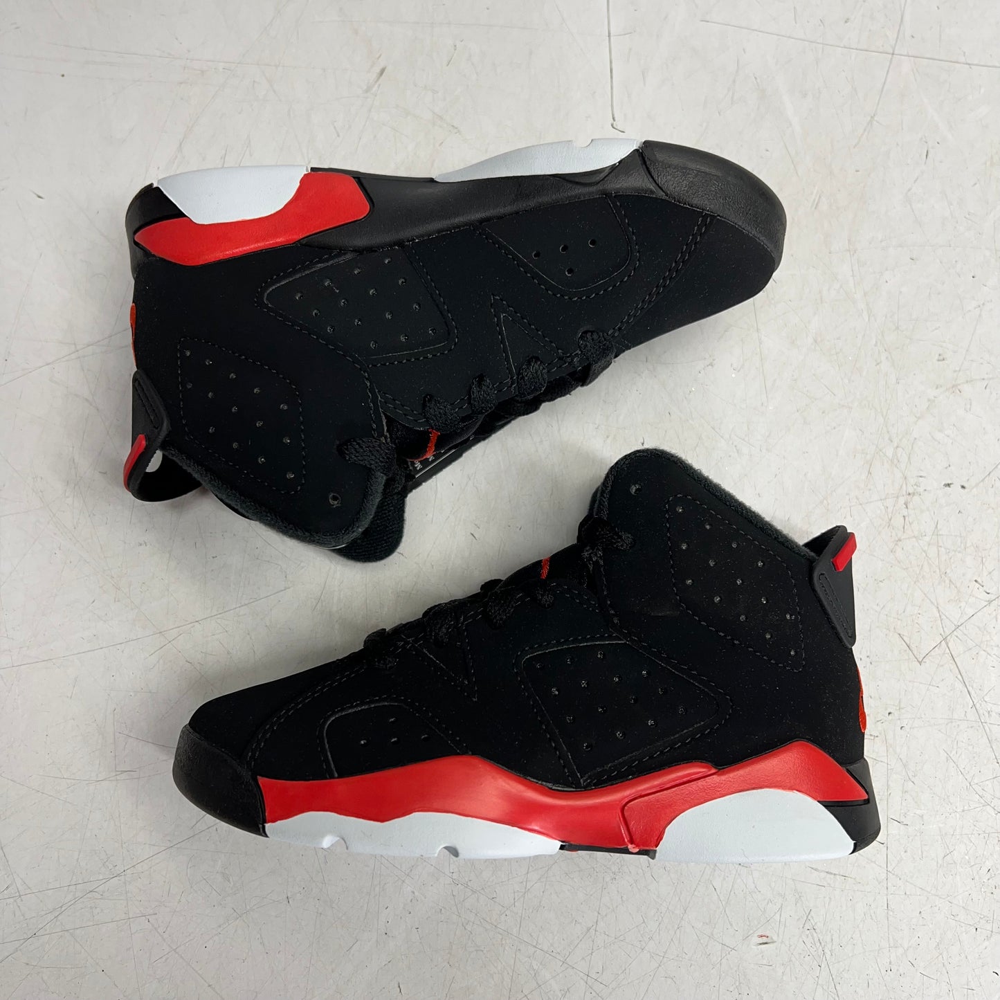 AIR JORDAN Kids Preschool 6 Retro Basketball Shoes Boys Sz 10 5C Black/Crimson