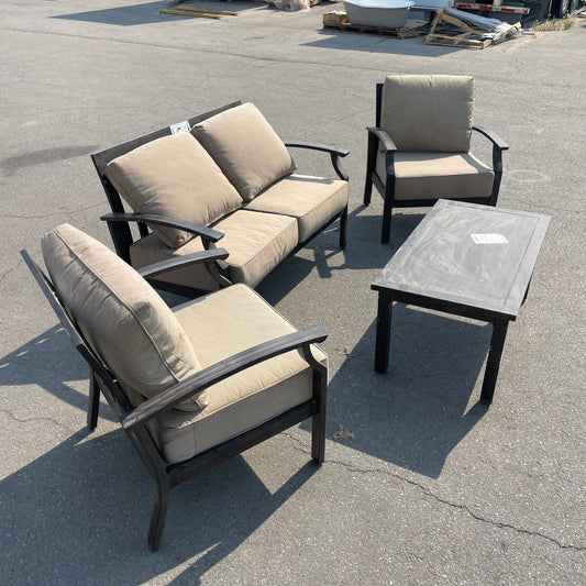 Z@ UNBRANDED 4-Piece Outdoor Aluminum Seating (New, Some Dirt)