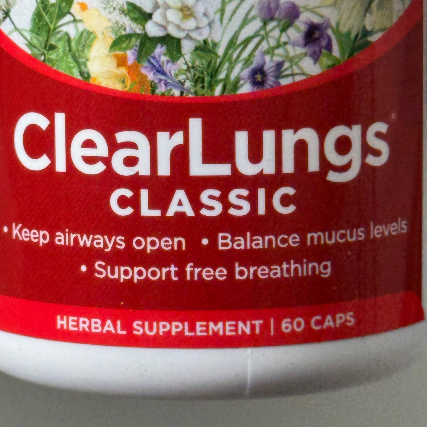 RIDGECREST HERBALS Clear Lungs Classic Breathing Support 500mg 60 Caps BB 01/28