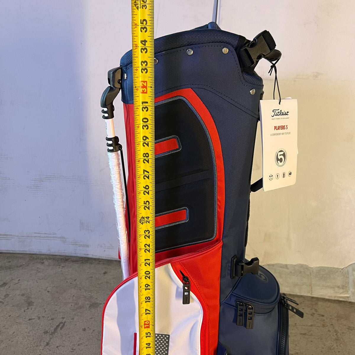 FITLEIST Players 5 Stand Bag Sz 34.5"H X 10"L X 8.5"W - Navy & Red TB23SX8-461
