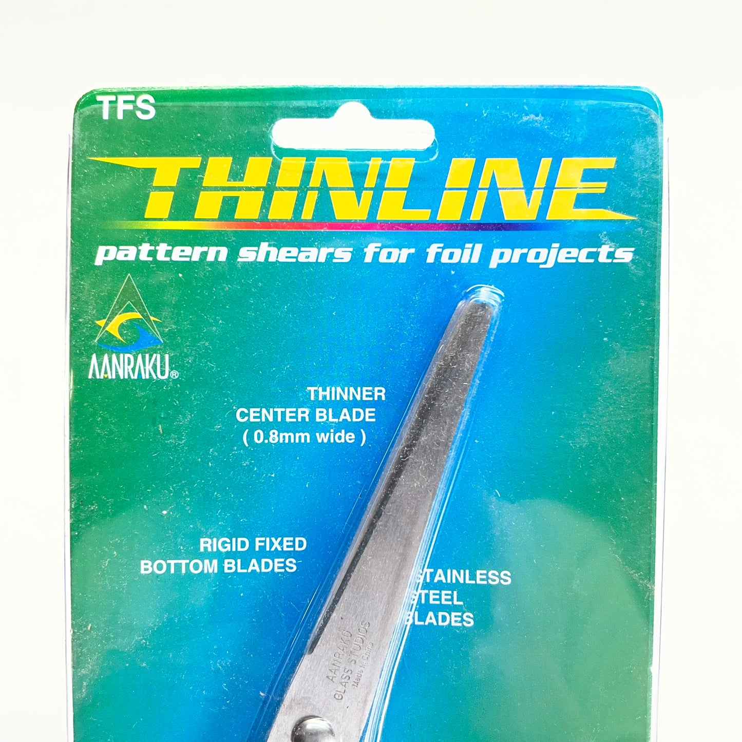 AANRAKU Thinline Pattern Shears Alloy Steel Thinner Center Blade Green AANP-TFS