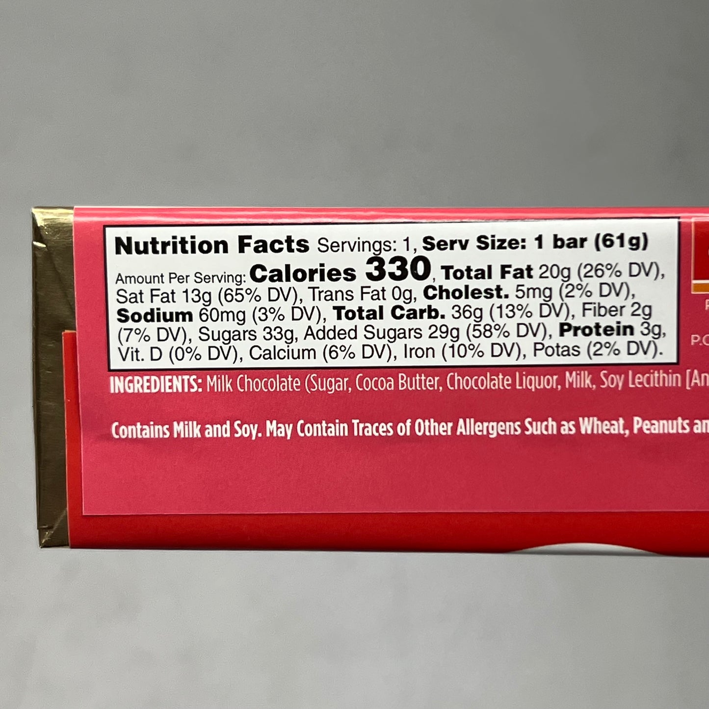 ZA@ CIRCLE K (4 PACK) Classic Milk Chocolate 2.15 oz Black BB 08/27 D