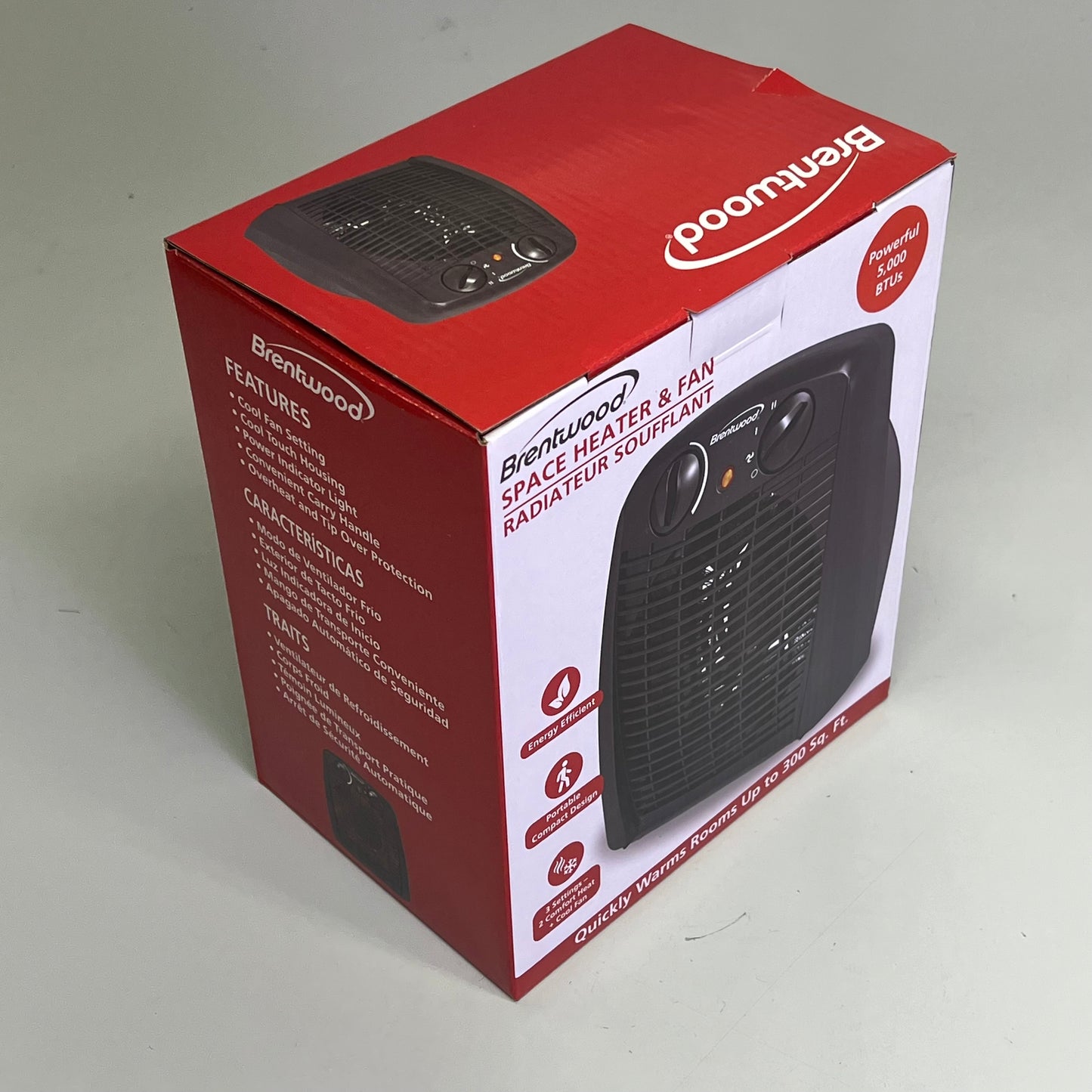 ZA@ BRENTWOOD Portable Ceramic Electric Space Heater 1500 Watt Max Black  H-F305BK