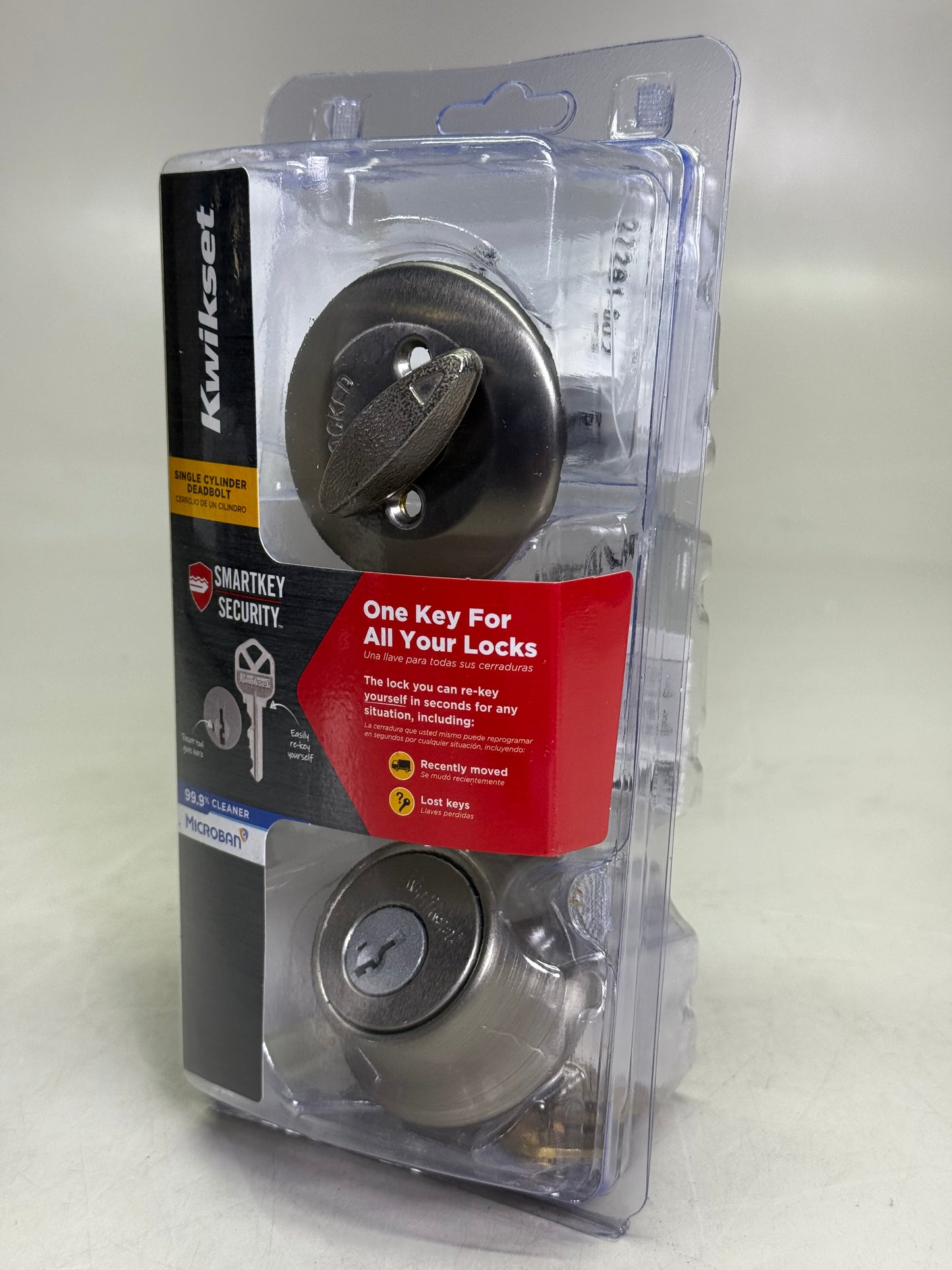 KWIKSET Single Cylinder Deadbolt w/ Smartkey Antique Brass Finish 96600-750