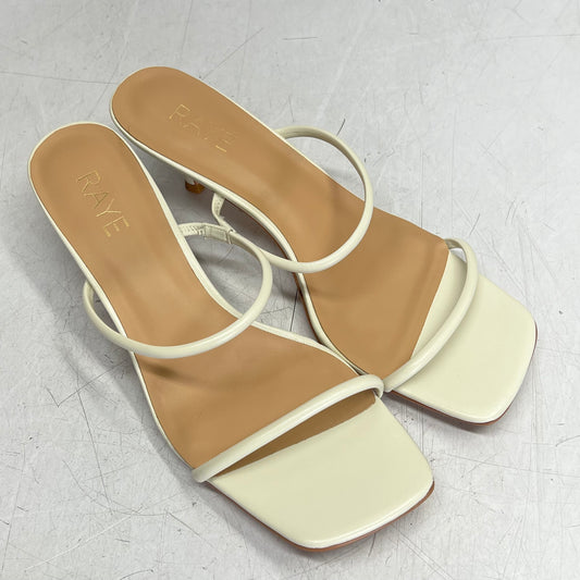 RAYE Rene Sandal Leather Slip-on Kitten Heel Women's Sz 9 Crème (As-Is)