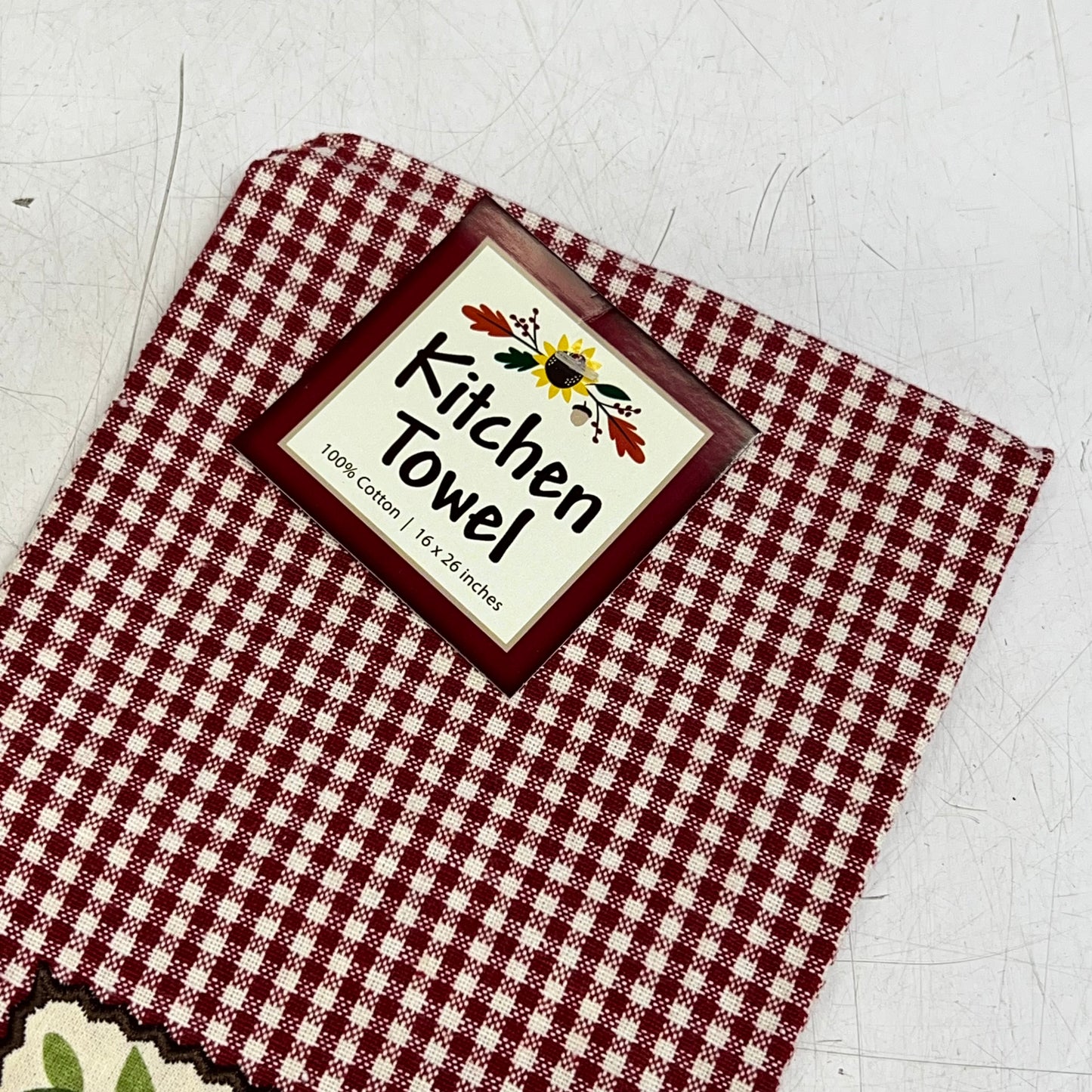 KANE KITCHEN (2 PACK) Kitchen Towels "Gather Thankful Grateful" 16"x28" Red
