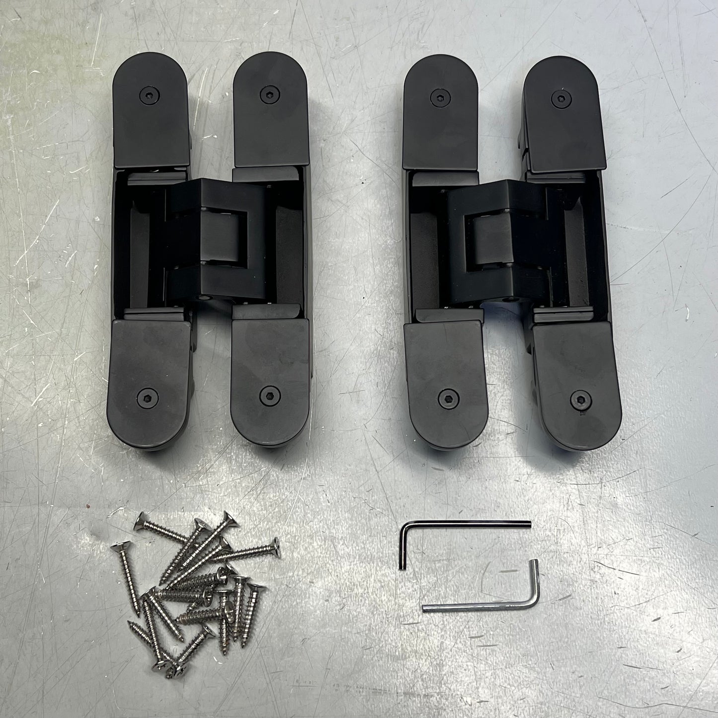 (2 PACK) Invisible Door Hinge Concealed Heavy Duty 6" L x 2.5" W Matte Black