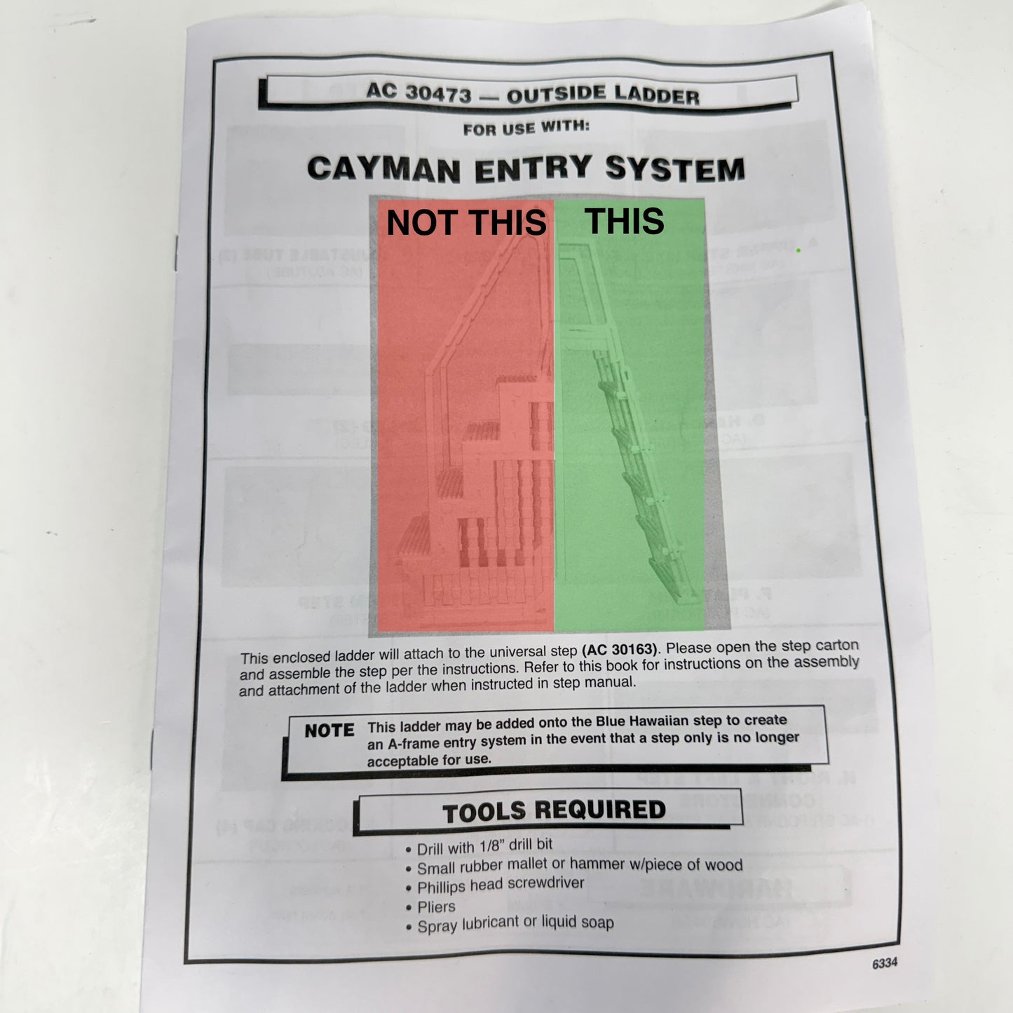 BLUE TORRENT Cayman Flip-Up Outside Above-Ground Pool Ladder AC 30473
