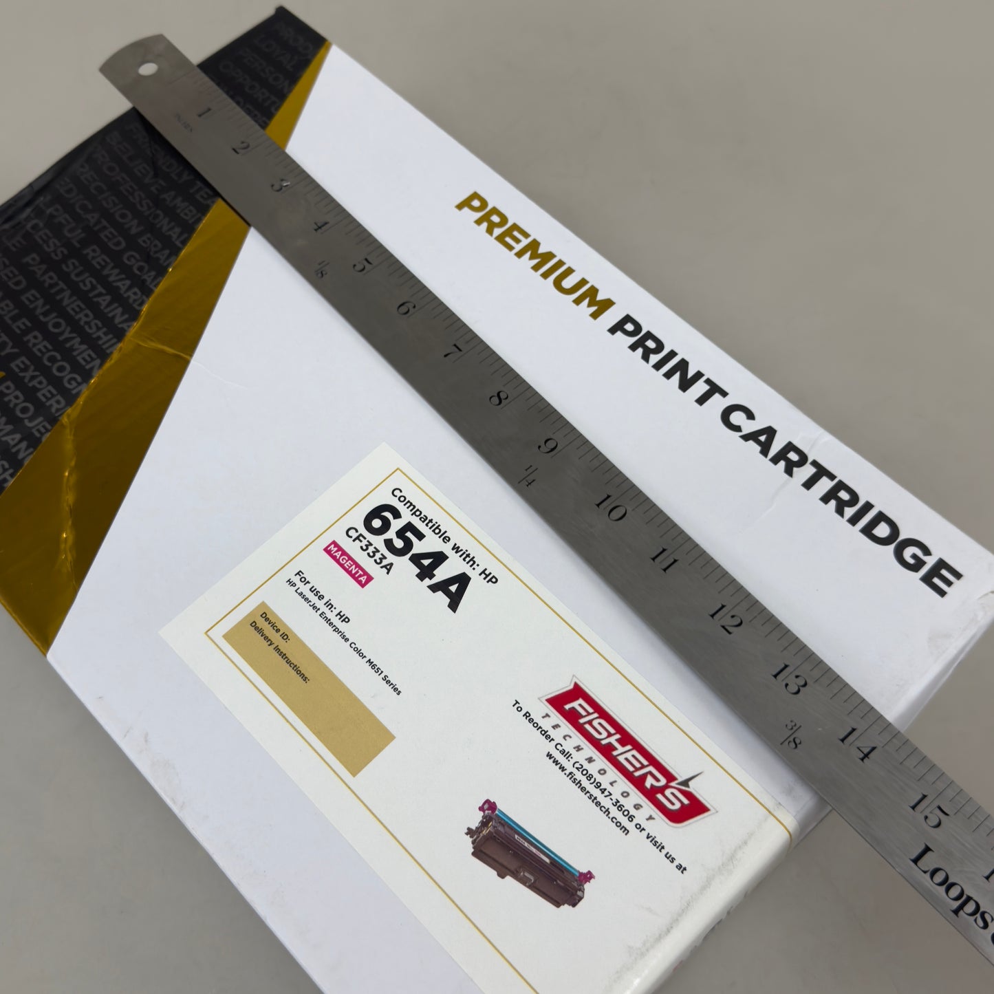 FISHER'S TECHNOLOGY Premium Print Cartridge For HP Laser Jet 654A Magenta CF333A (New Other- Distressed Packaging)