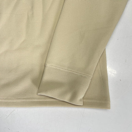 THOMAS STERLING Half Button Soft Waffle Knit Long Sleeve Men's Sz XL Khaki