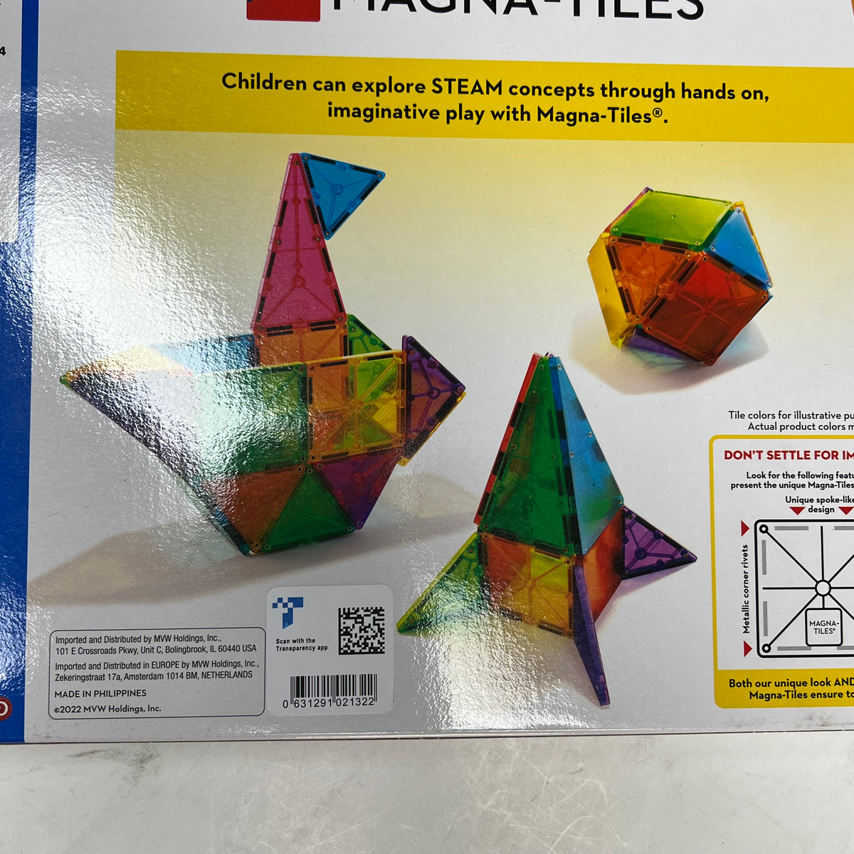 MAGNA-TILES Magnetic Building Tiles for Ages 3-99 32 Piece Set Multicolor 02132