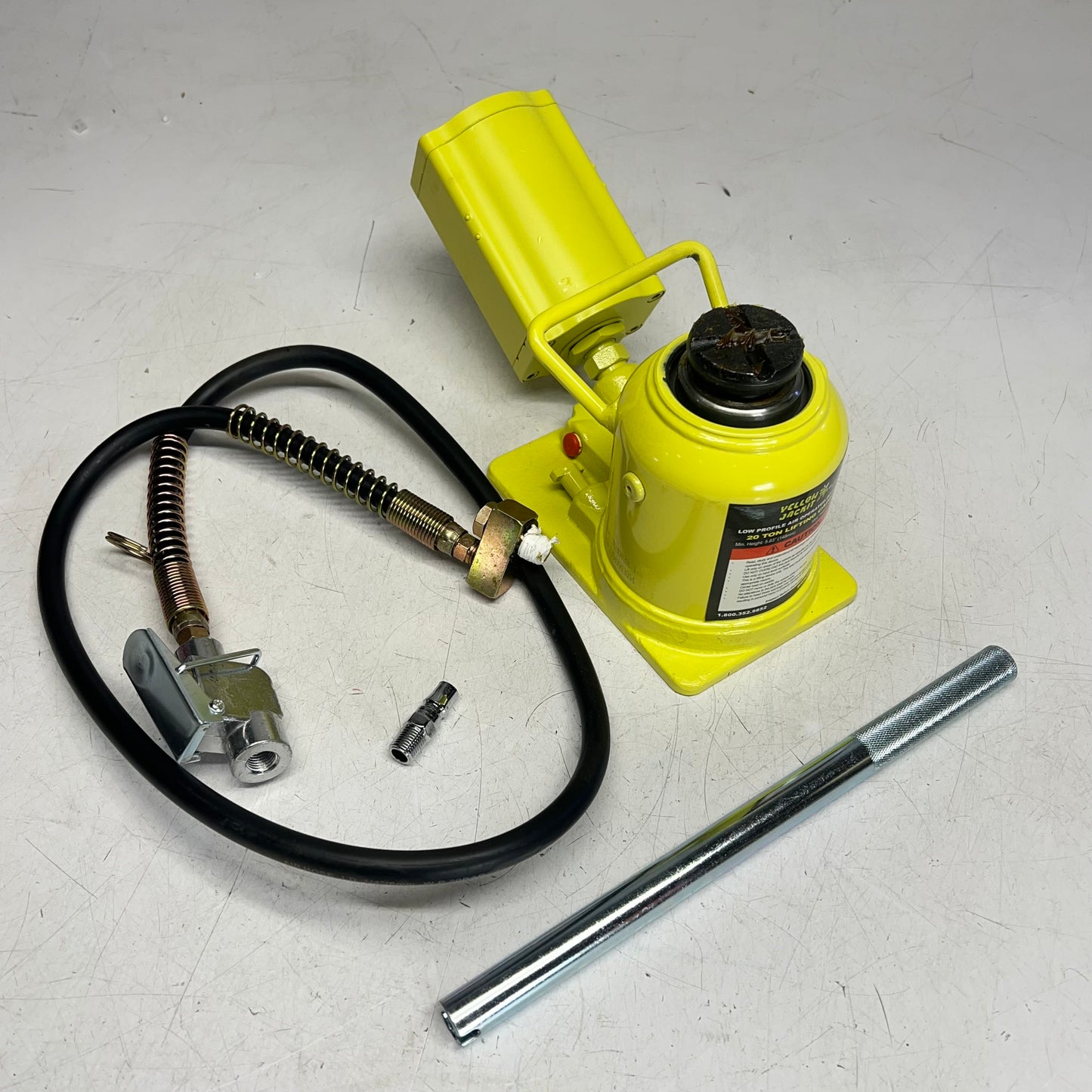 ESCO Yellow Jackit Air Hydraulic Shorty Bottle Jack 20 Ton Lifting Cap 10399