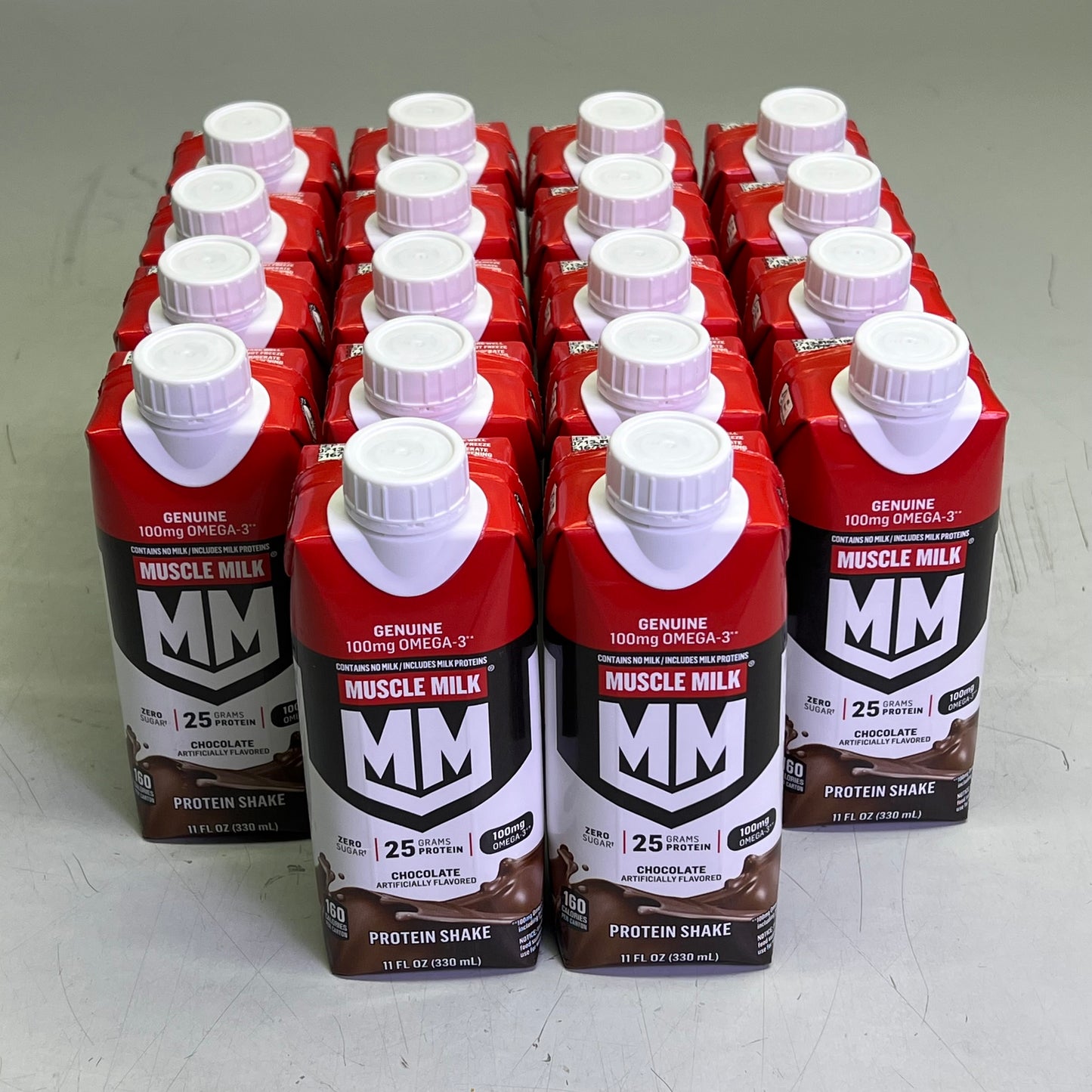 ZA@ MUSCLE MILK (18 PACK) Gluten & Lactose Free Genuine Protein Shake Chocolate 11 fl oz BB 09/26