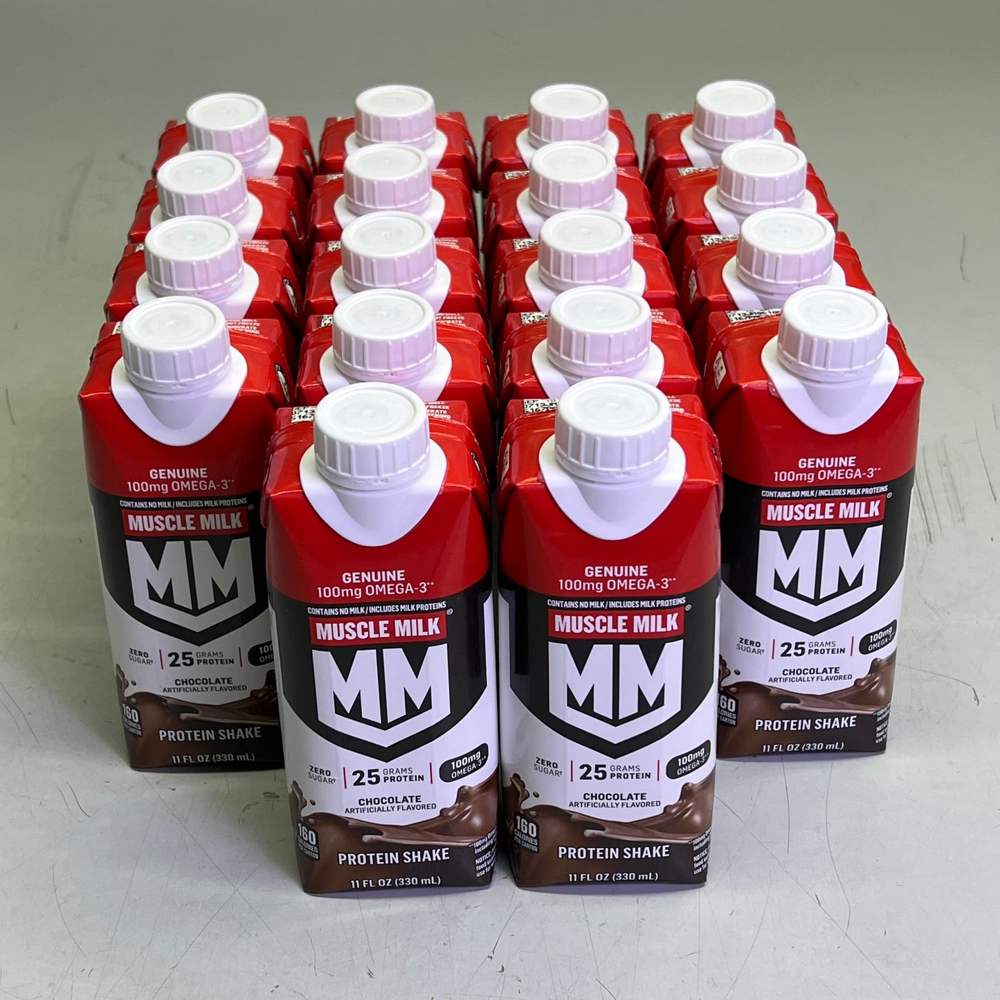 ZA@ MUSCLE MILK (18 PACK) Gluten & Lactose Free Genuine Protein Shake Chocolate 11 fl oz BB 09/26 E