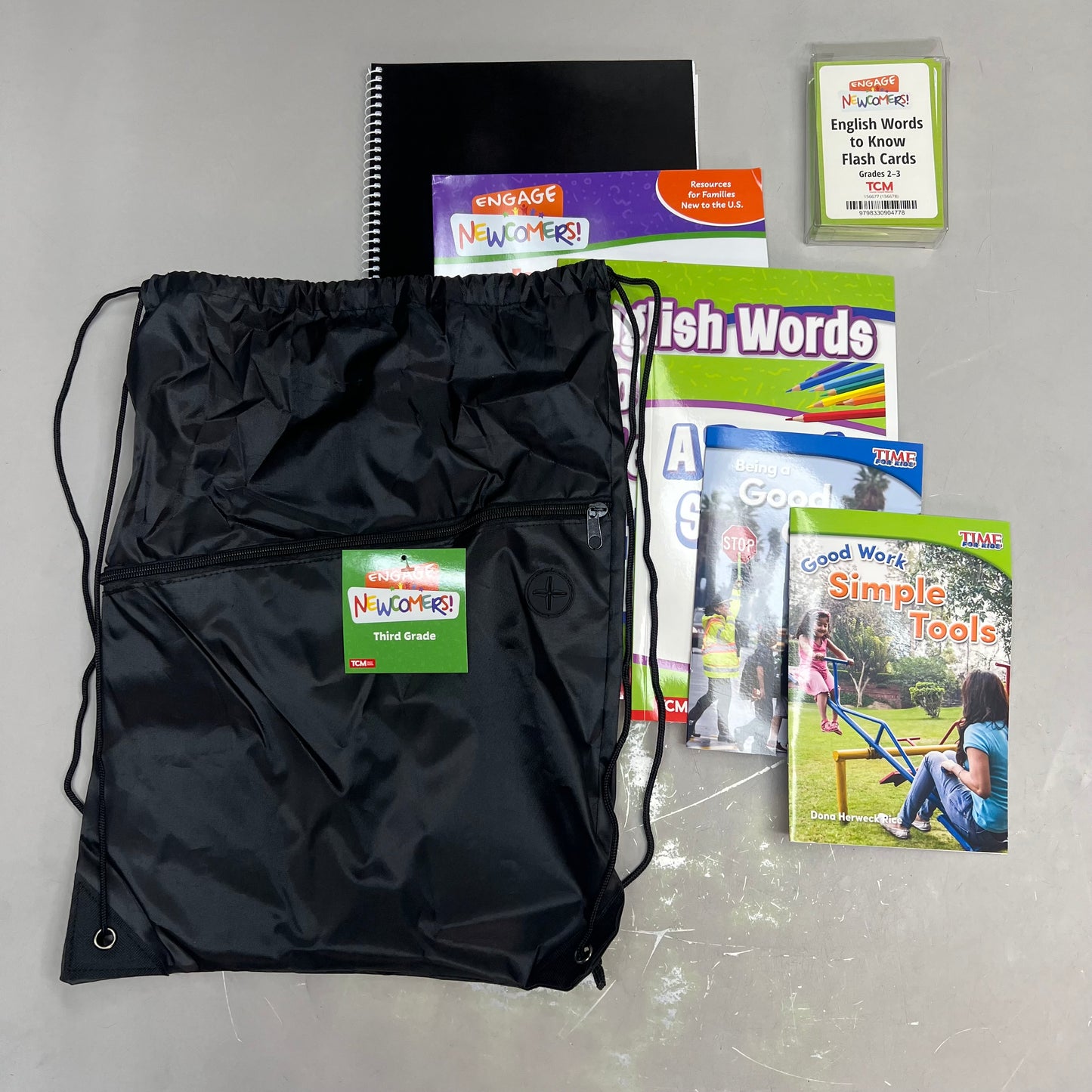 ZA@ TEACHER CREATED MATERIALS Engage Newcomers 3rd Grade Backpack Kit Black 156614