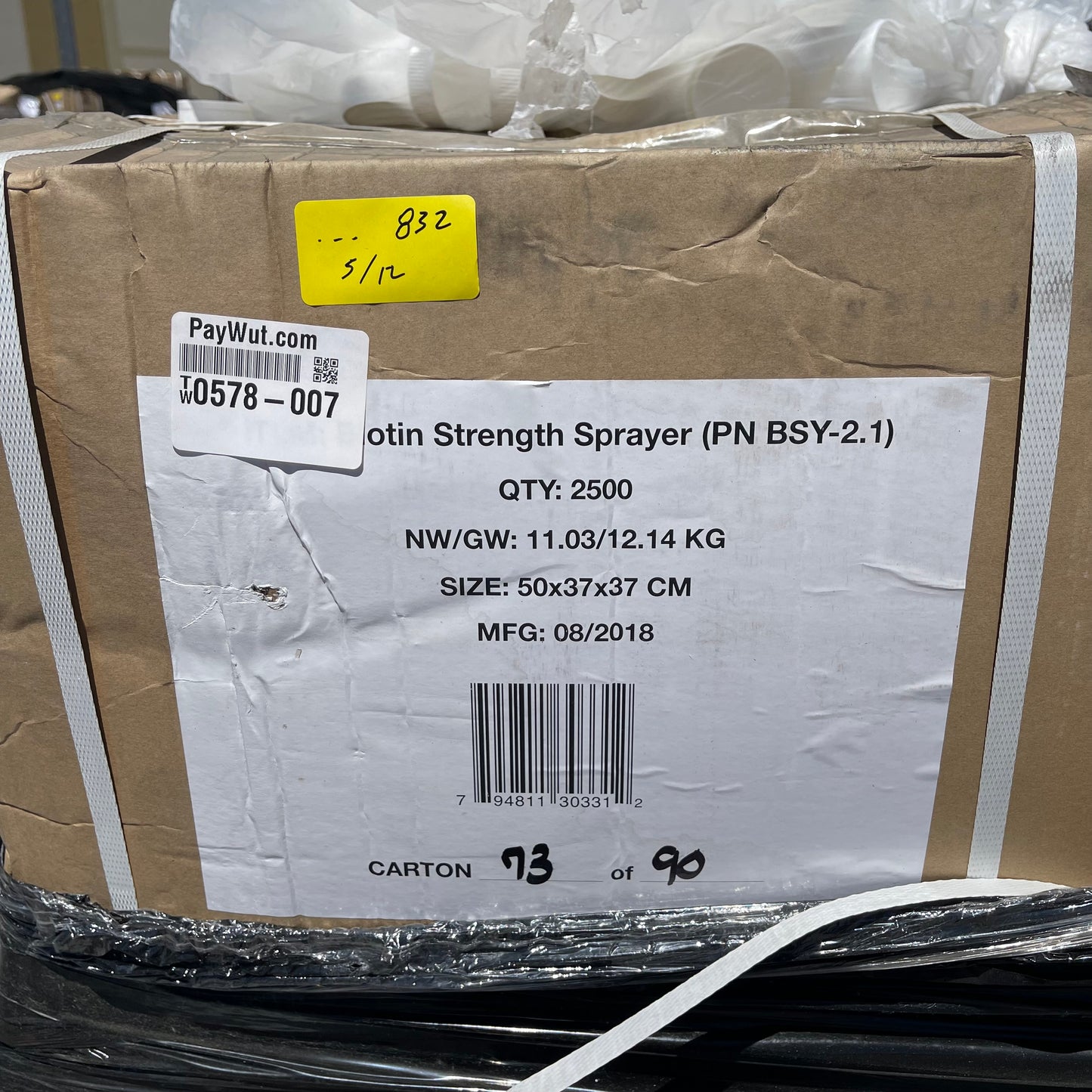ZA@ Pallet of BIOTIN Strength Sprayer Lid White 50x37x37 CM BSY-2.1 (New)(B)
