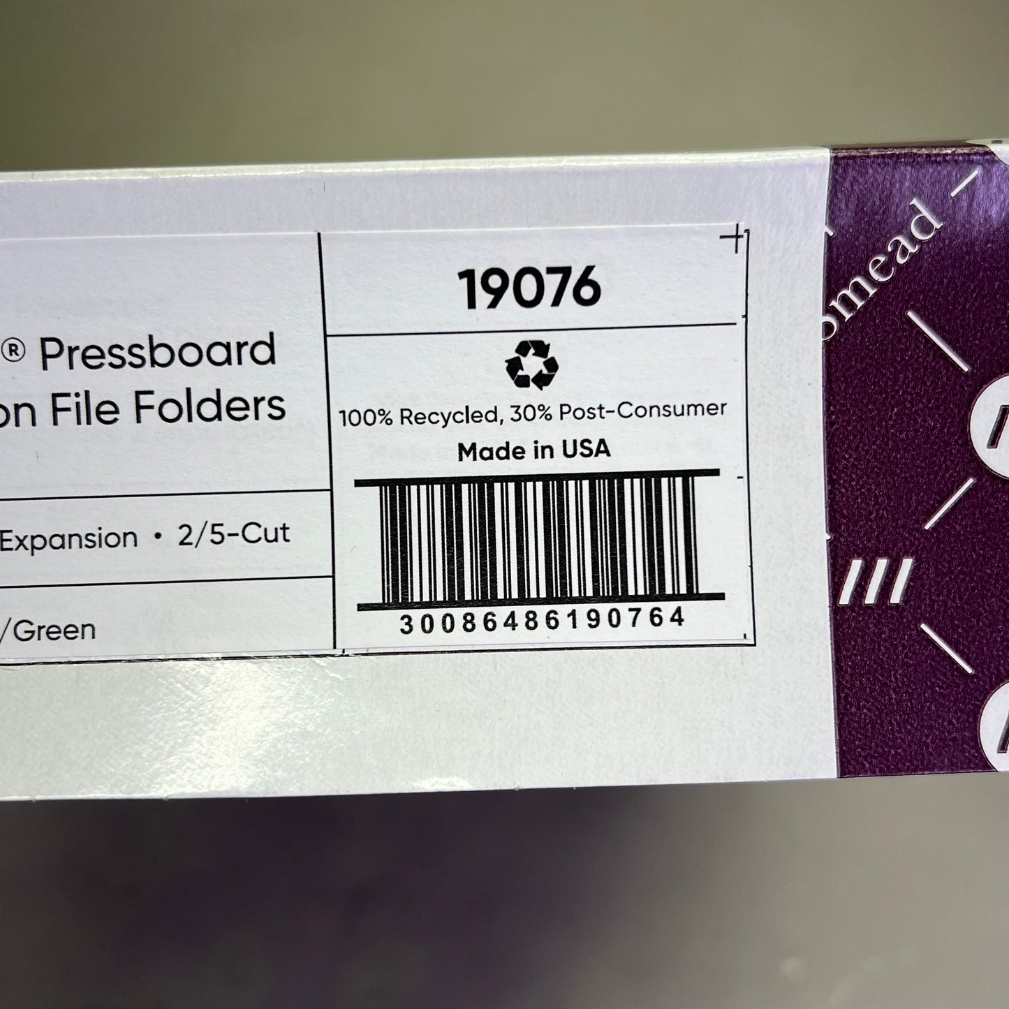 SMEAD (10 PACK) Safe Shield Pressboard Classification File Folders Green 19076