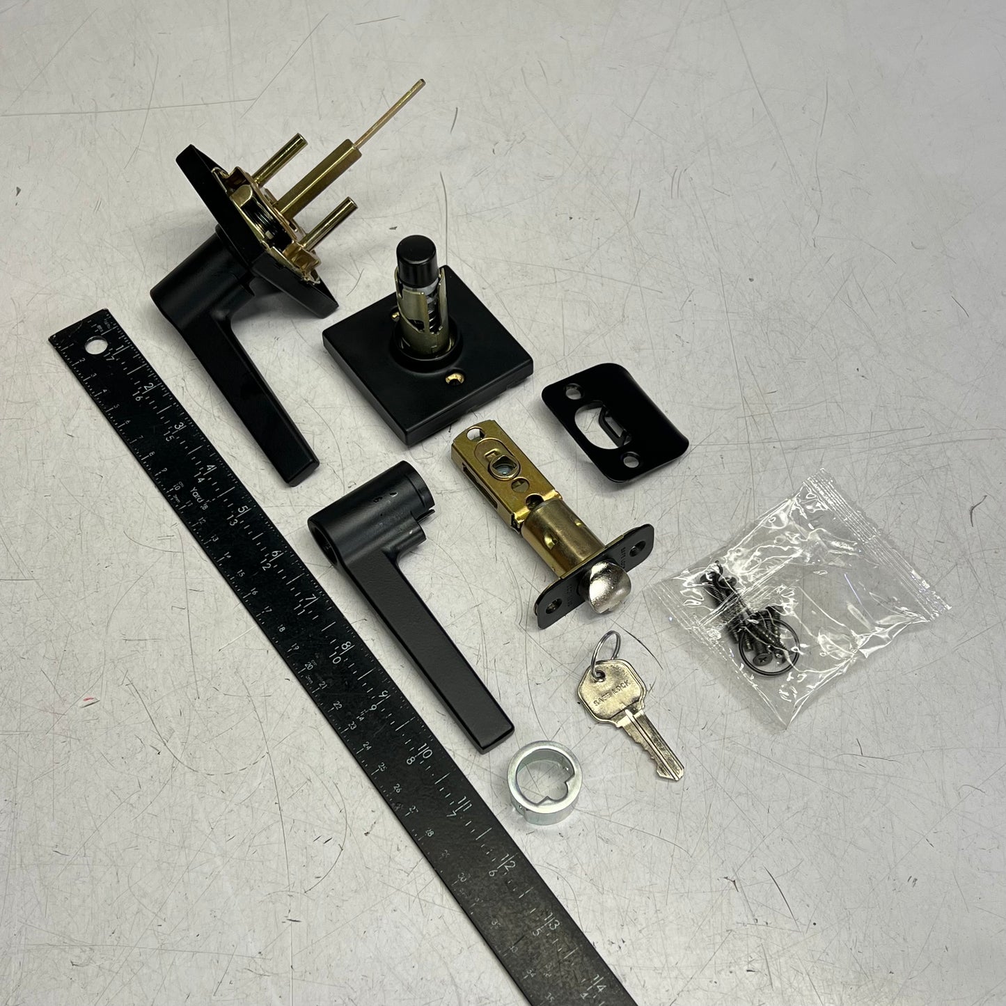 KWIKSET Daylon Entry Levers Safe Lock Adjust Backset Matte Black 9SL60000-024