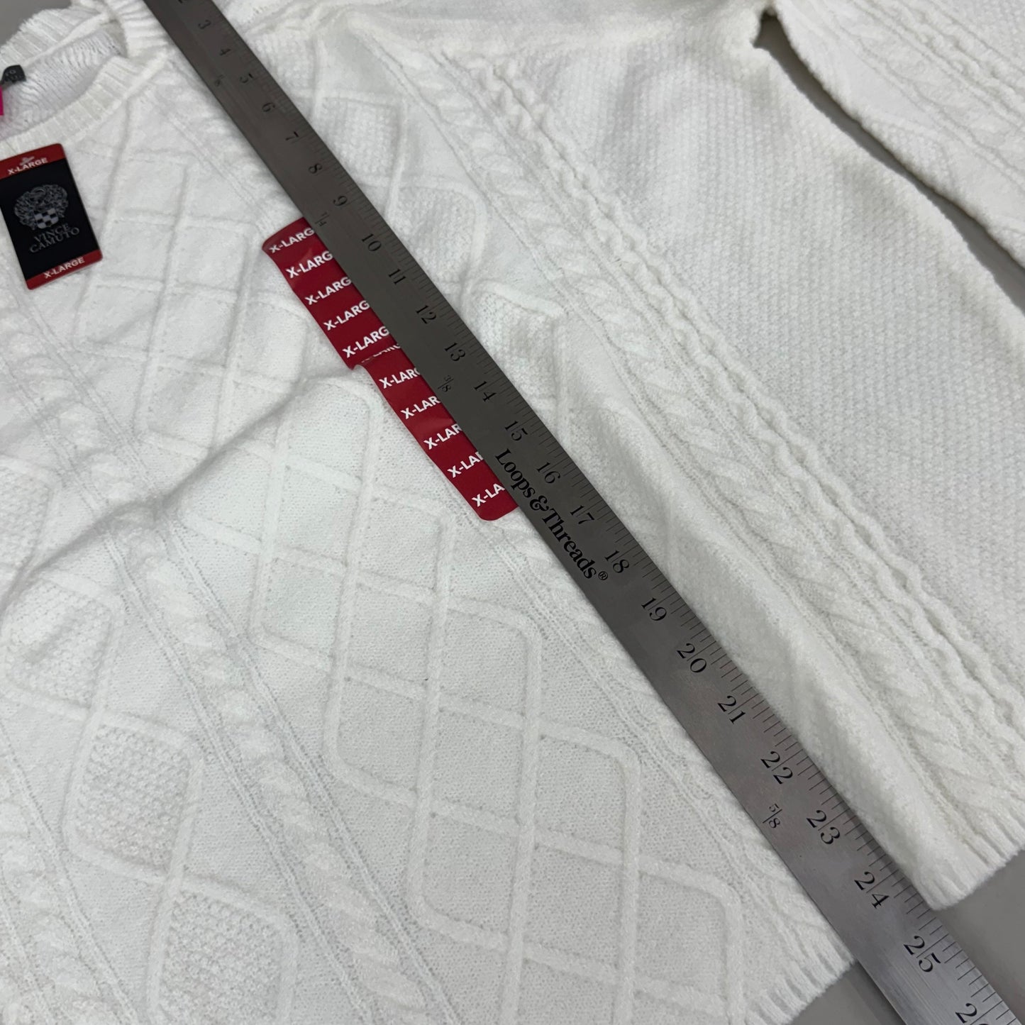 VINCE CAMUTO Cable Knit Sweater Women's Sz-XL Antique White SC2895